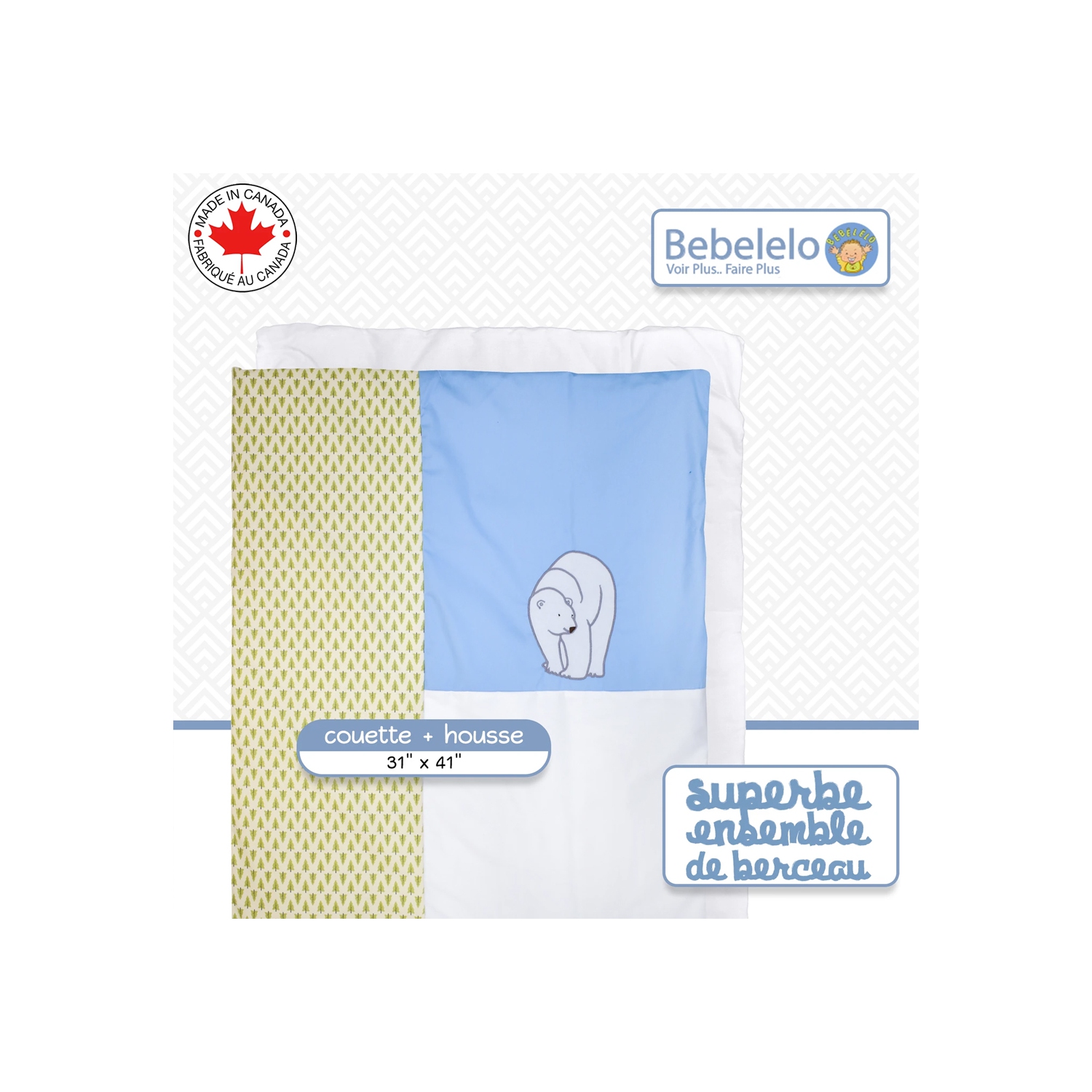 Bebelelo - Bedding Set - 5 Pieces - Polar Bear in Forest