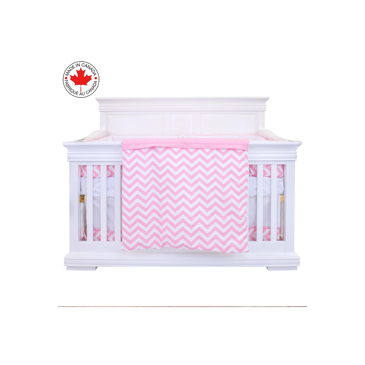 Lit de bébé Belelo - 5 pièces - chevrons roses