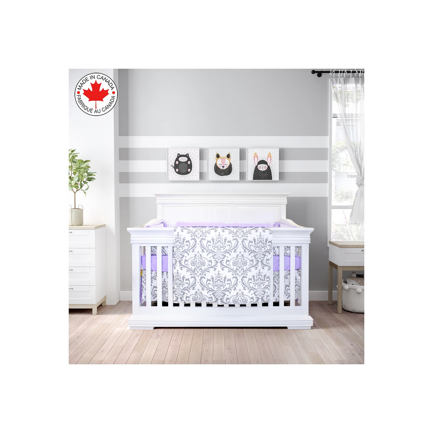 Bebelelo - 5 Pieces Bedding Set - Un mauve princesse