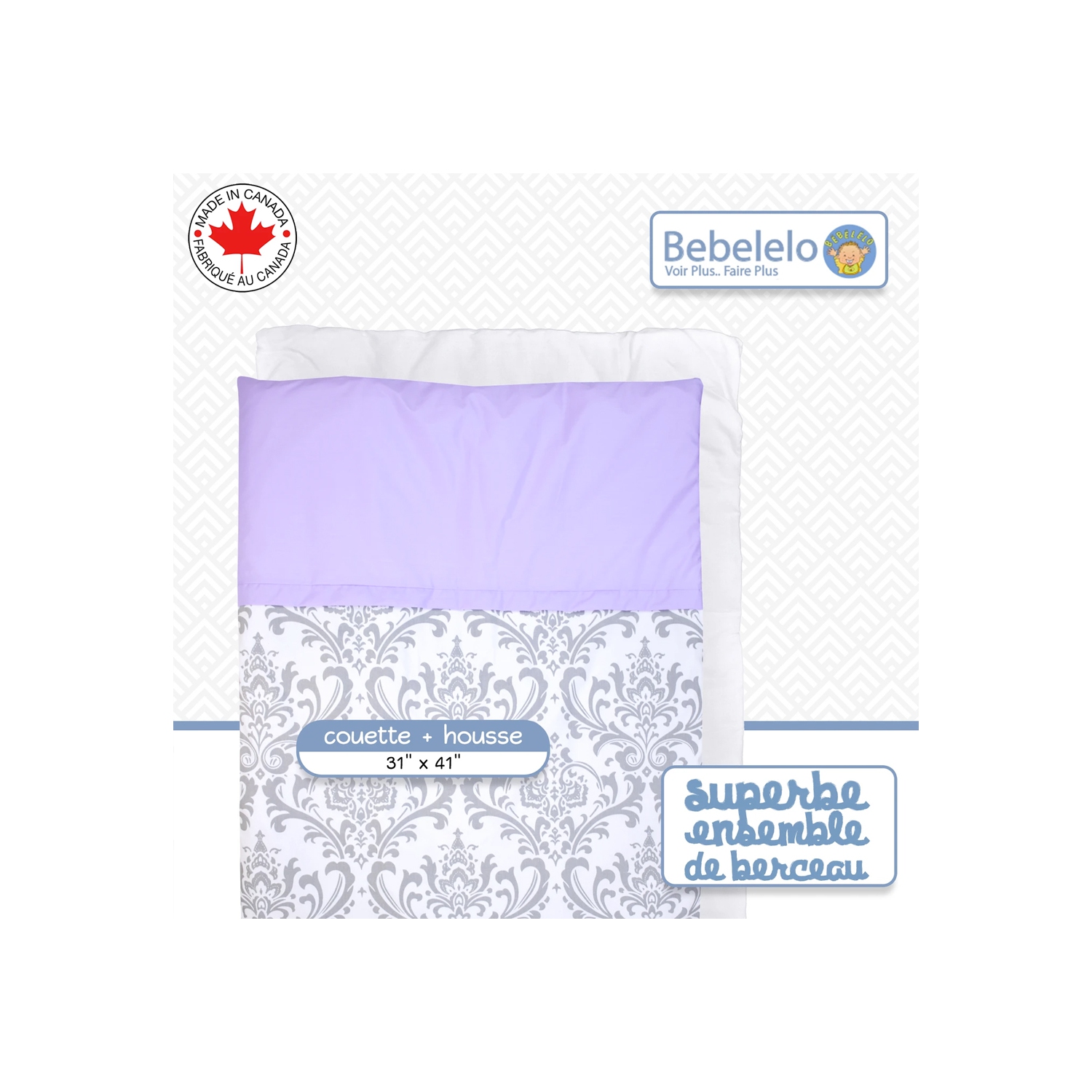 Bebelelo - 5 Pieces Bedding Set - Un mauve princesse