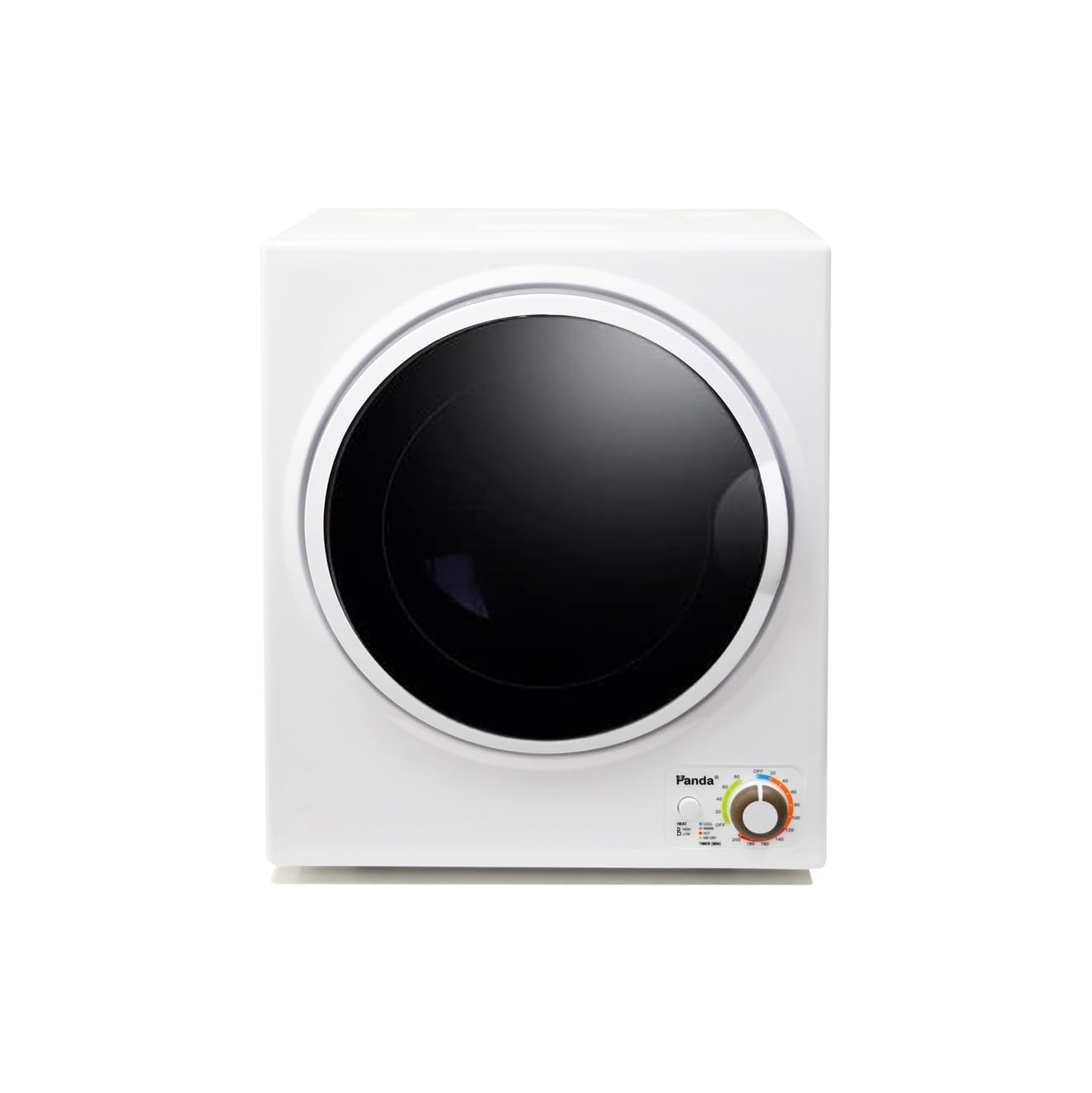 Panda 1.50 cu.ft Compact Laundry Dryer, White and Black
