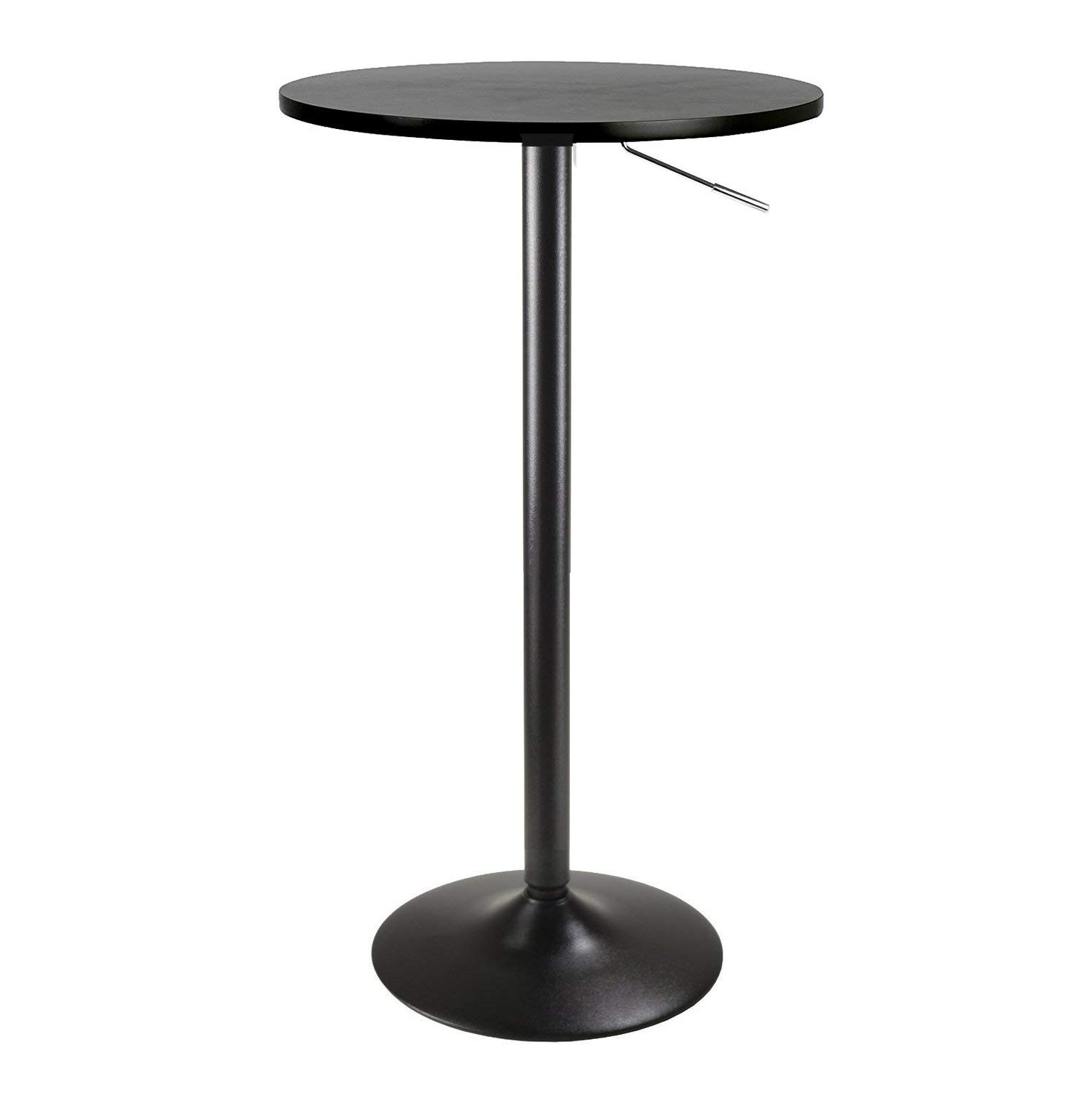 Nicer Furniture® Adjustable height bar table with 24" MDF top Painted Black Base