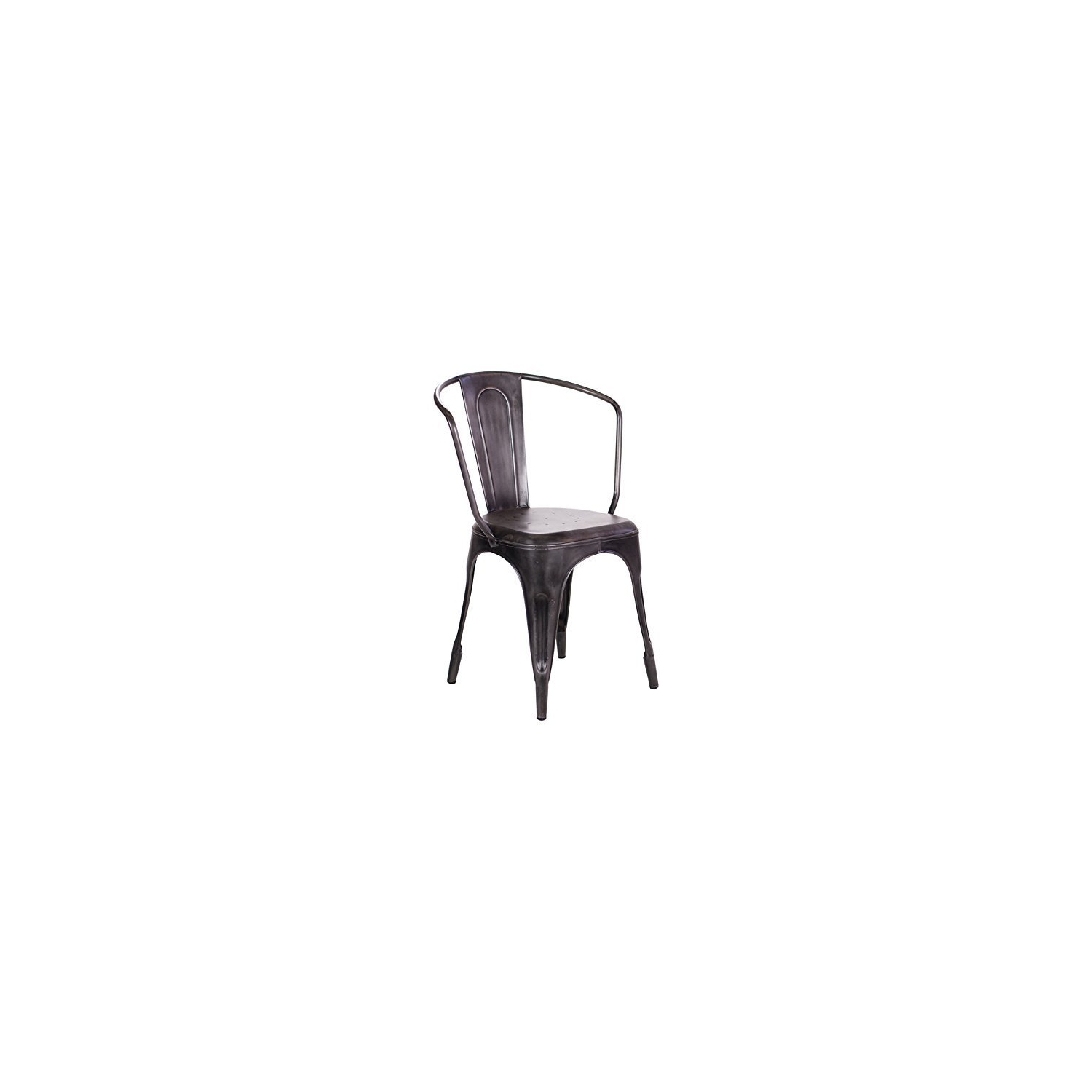 Nicer Furniture® Set of 2-Stackable Industrial Chic Xavier Pauchard Tolix A Style Dining Armchair -Gun Metal