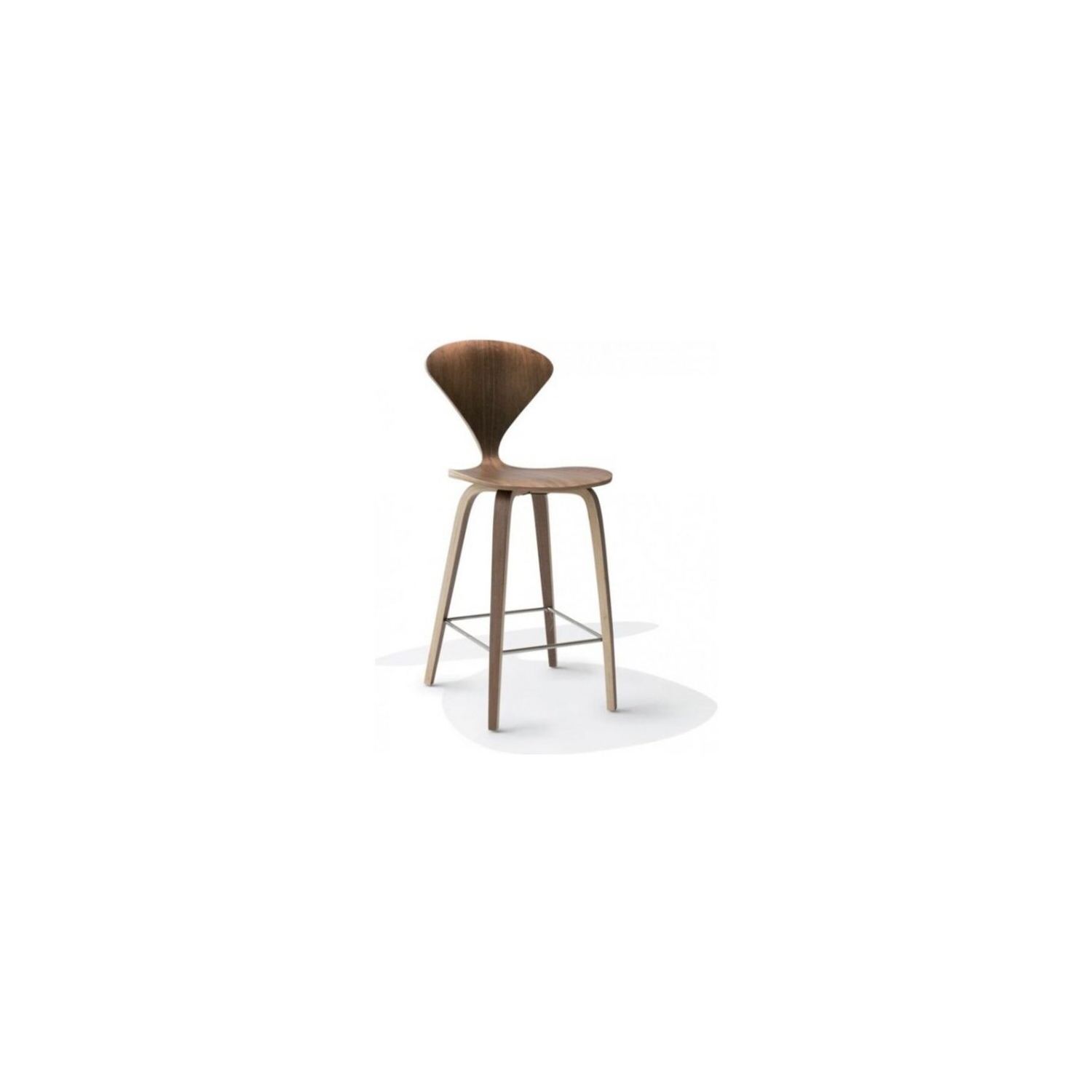 Nicer Furniture ® Cherner Counter Stool Walnut finish Dining Stool Wood Base