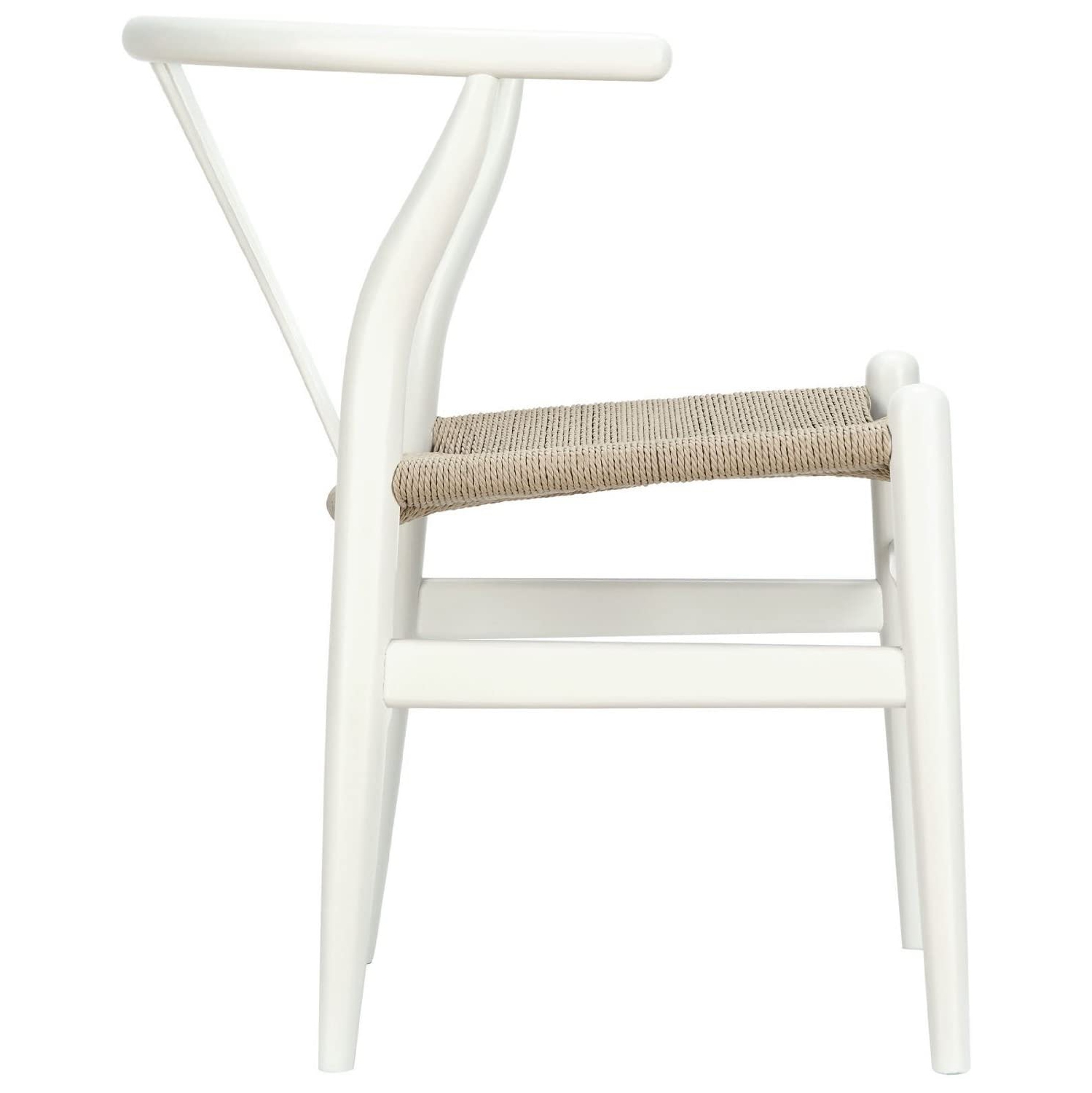 Nicer Furniture® Set of 1 Replica Hans Wegner Wishbone Chair in White