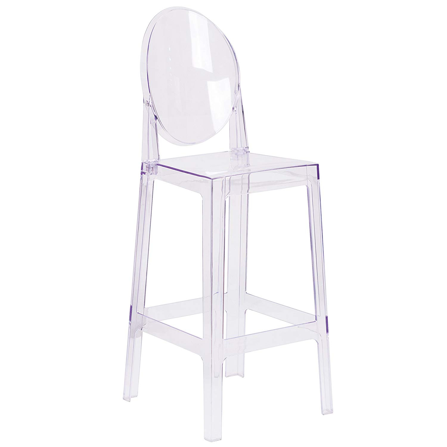 Nicer Furniture® Fantôme moderne côté Tabouret de comptoir sans accoudoirs Chaises design avec milieu du siècle ovale Retour