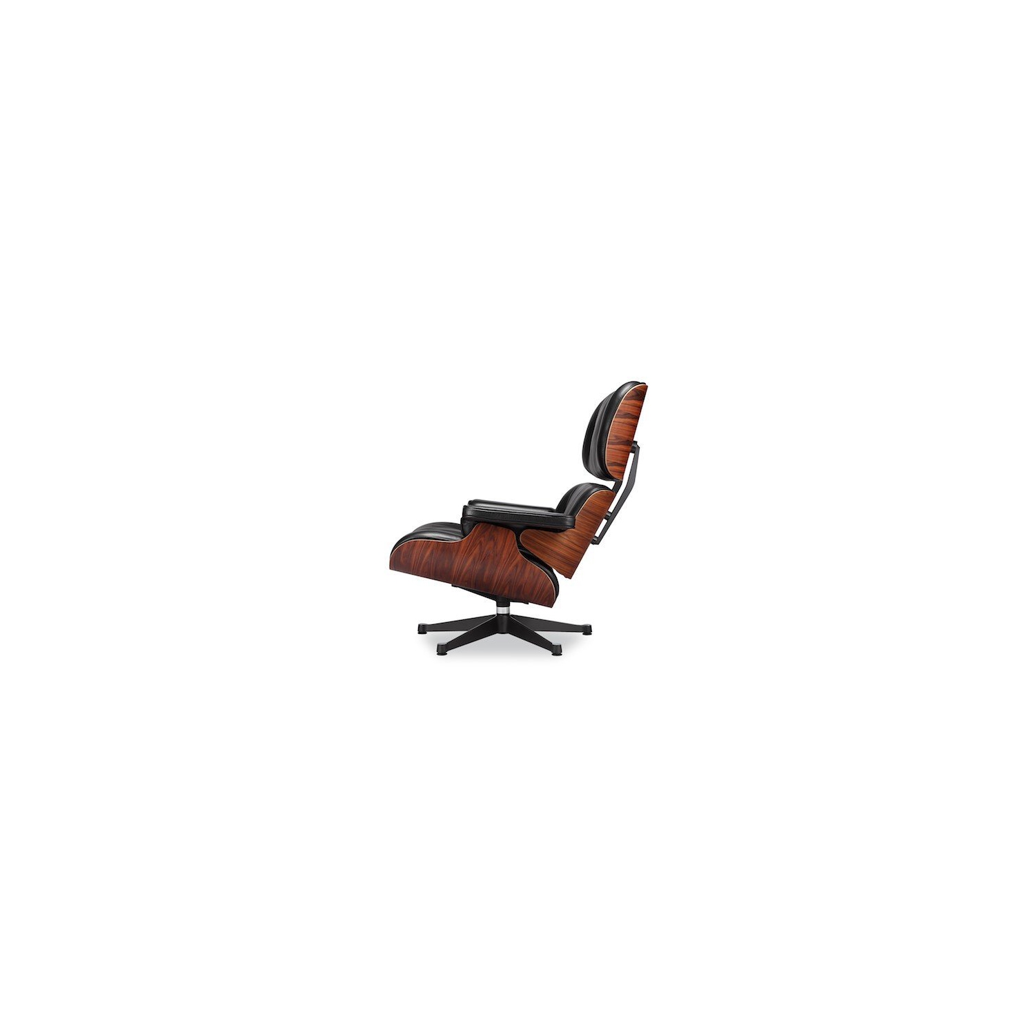 Furniture® Grand Nicer Eames Lounge et Ottoman italien noir en cuir pleine fleur avec Rosewood / Palissandre Finition du bois
