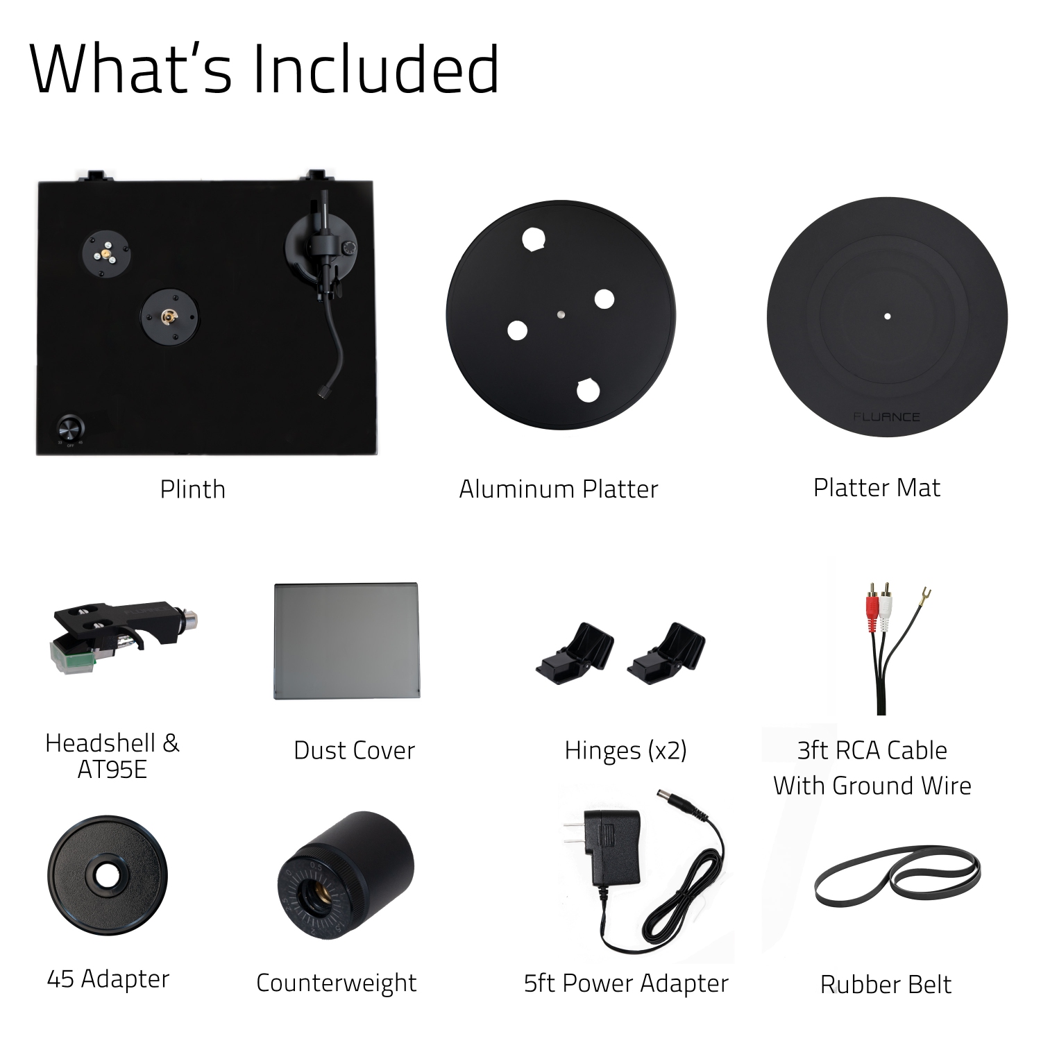 Fluance RT81 Elite High Fidelity Vinyl Turntable Record Player with Audio Technica AT95E Cartridge, Belt Drive, Preamp