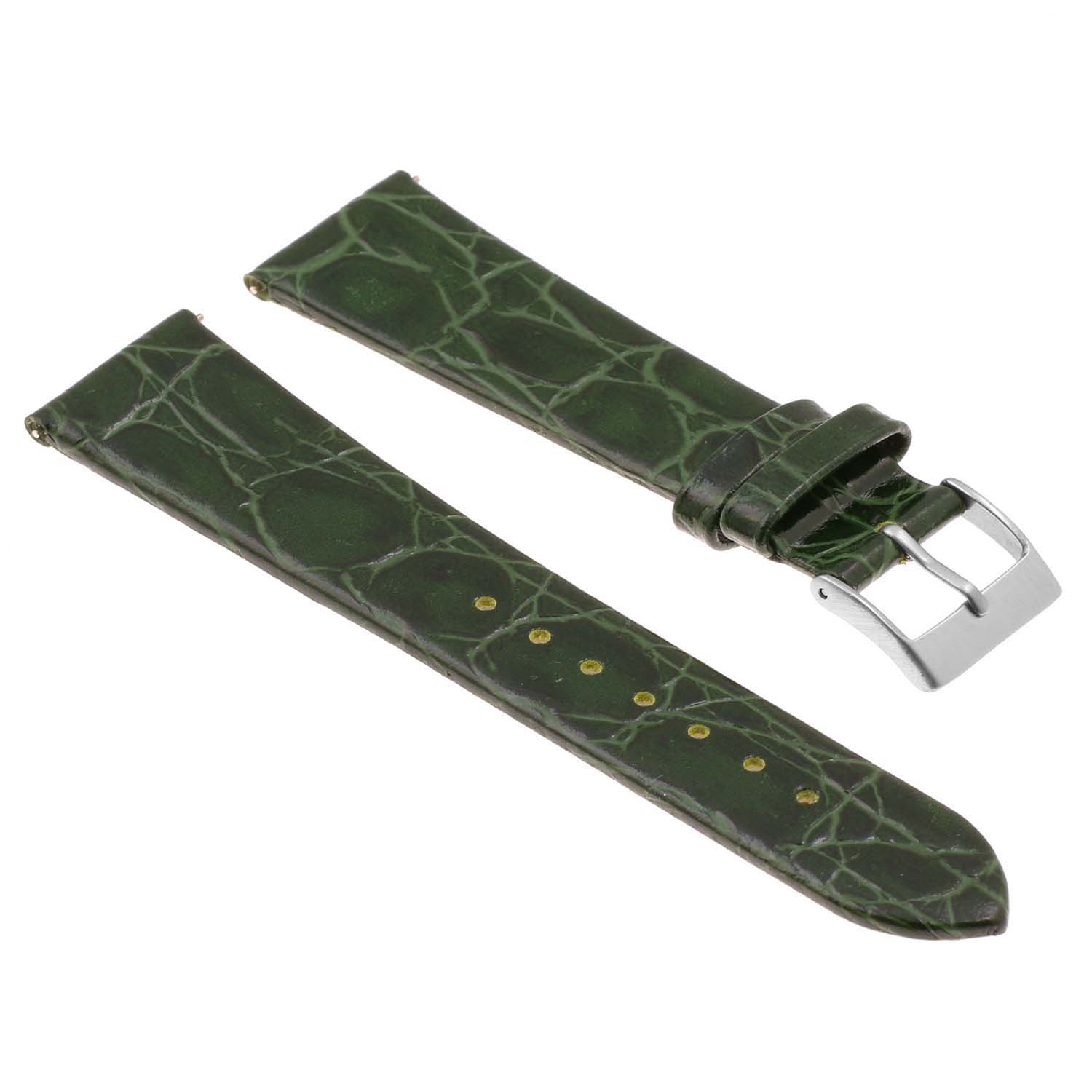 DASSARI Crocodile Embossed Leather Watch Band Strap - 18mm - Green