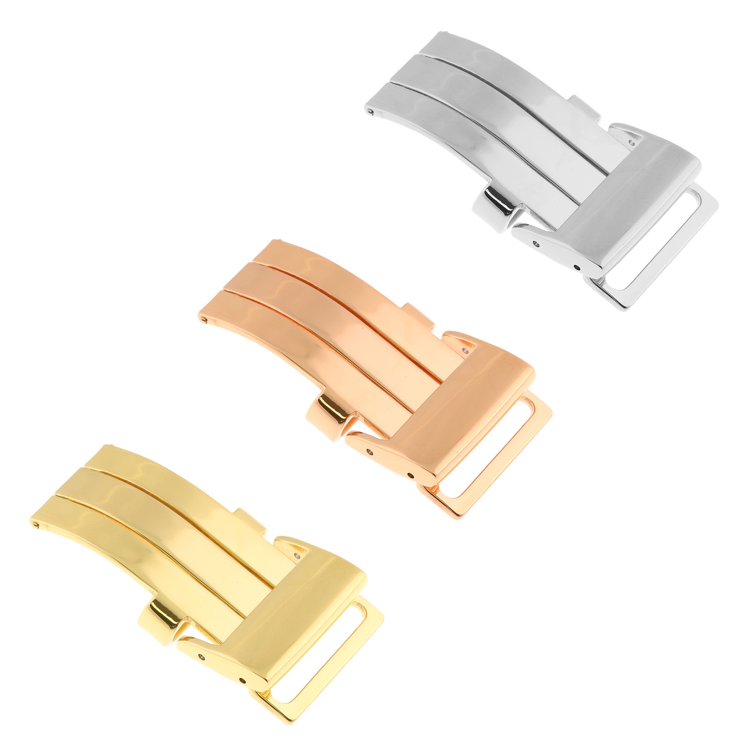 StrapsCo Stainless Steel Deployant Deployment Clasp Watch Band Strap Buckle for Breitling - 20mm - Rose Gold