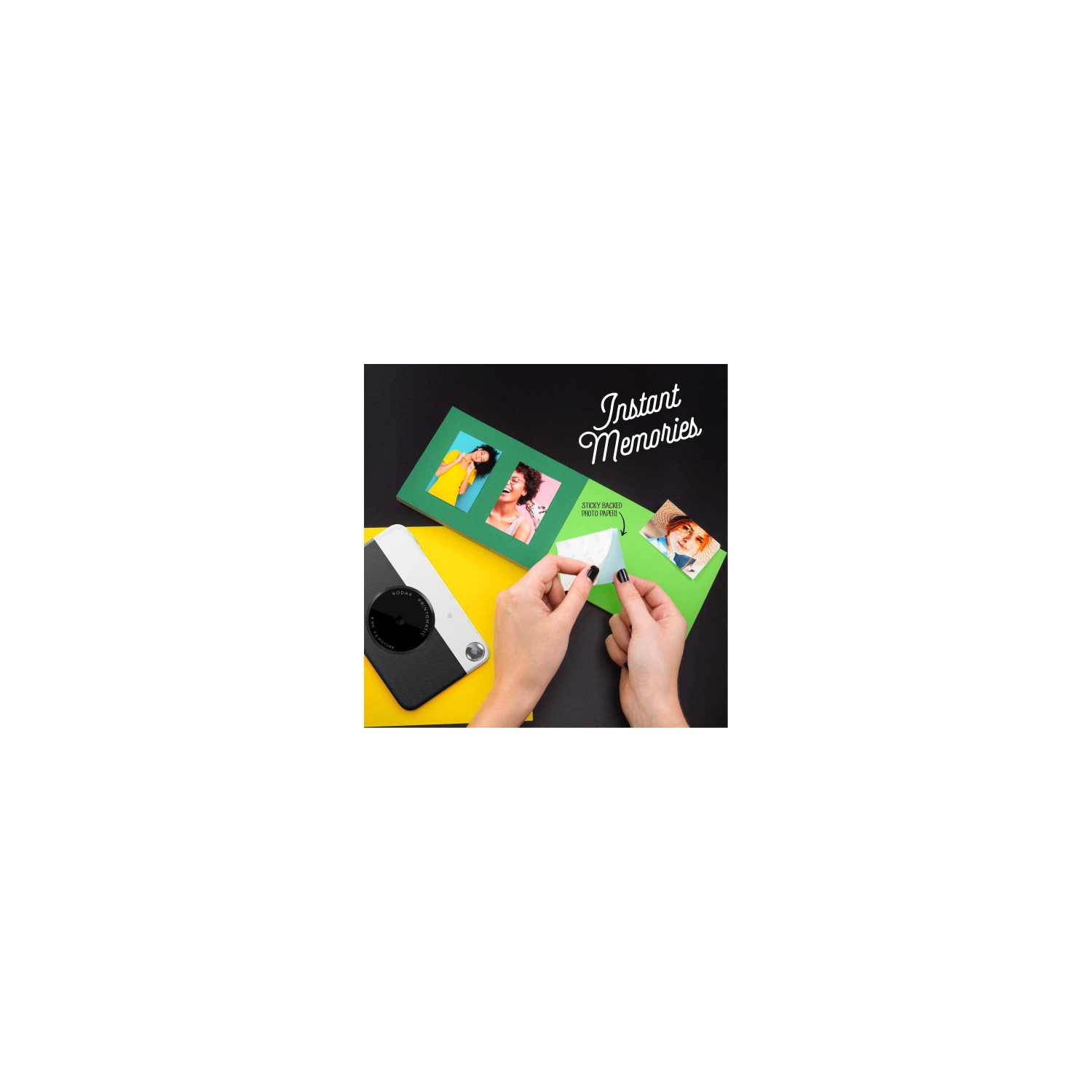 KODAK Printomatic Instant Print Digital Camera 2 x 3 with Zink Photo Paper, Portable Fun – Black