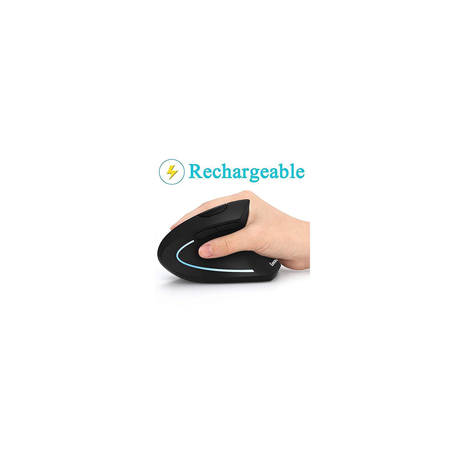 Ergonomic Mouse, Vertical Wireless Mouse - Lekvey Rechargeable 2.4GHz Optical Vertical Mice : 3 Adjustable DPI 800