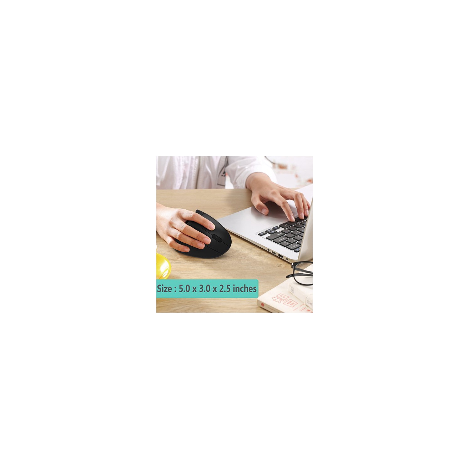 Ergonomic Mouse, Vertical Wireless Mouse - Lekvey Rechargeable 2.4GHz Optical Vertical Mice : 3 Adjustable DPI 800