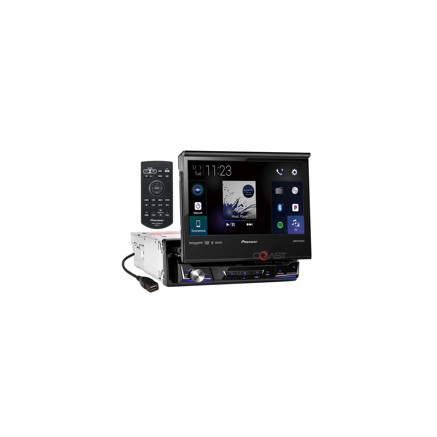 Récepteur multimédia DVD PIONEER AVH-3500NEX + T-shirt gratuit Audiosource