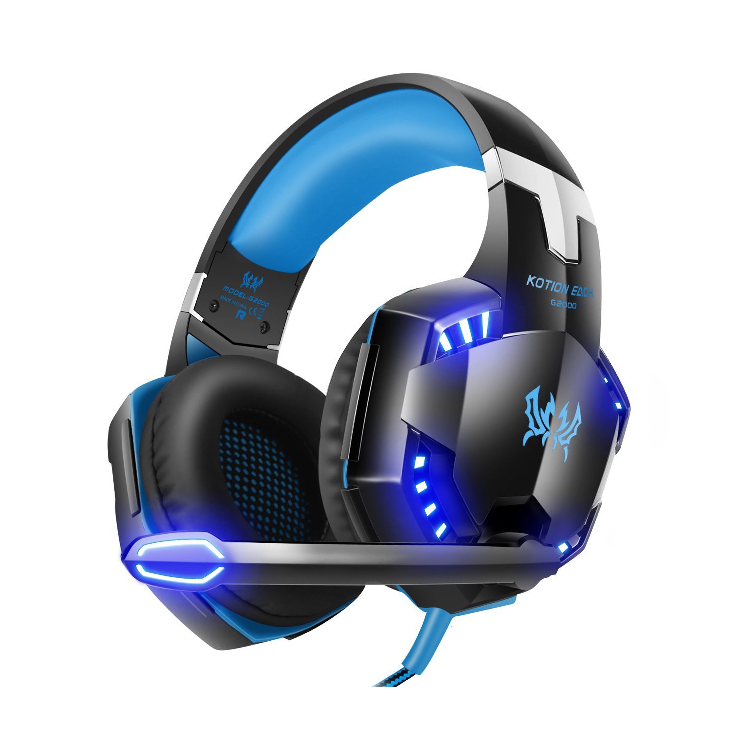 VersionTECH G2000 Noise-Reduction Gaming Headset for PS4, Xbox One, PC - Black/Blue