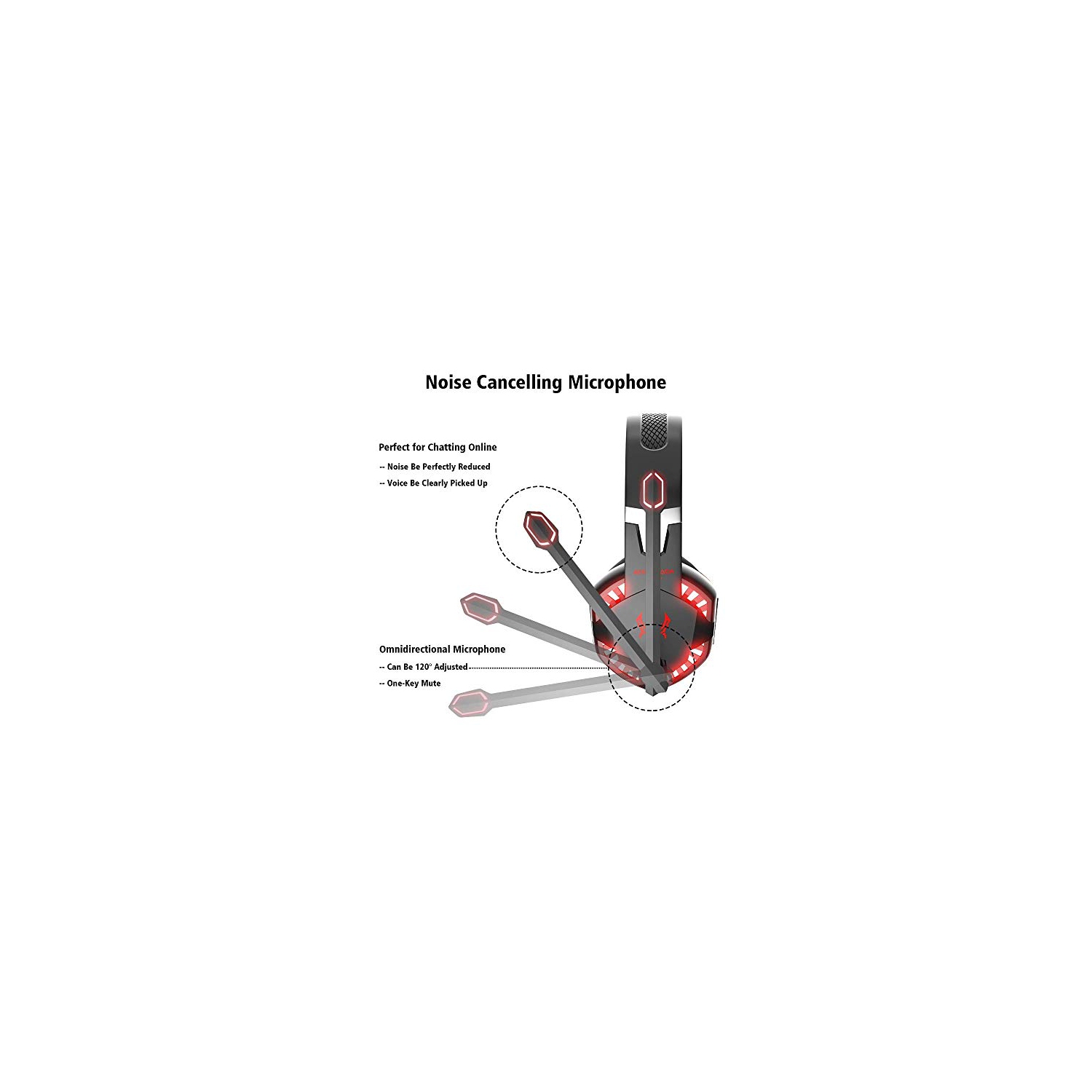 VersionTECH G2000 Gaming Headset - Black/Red