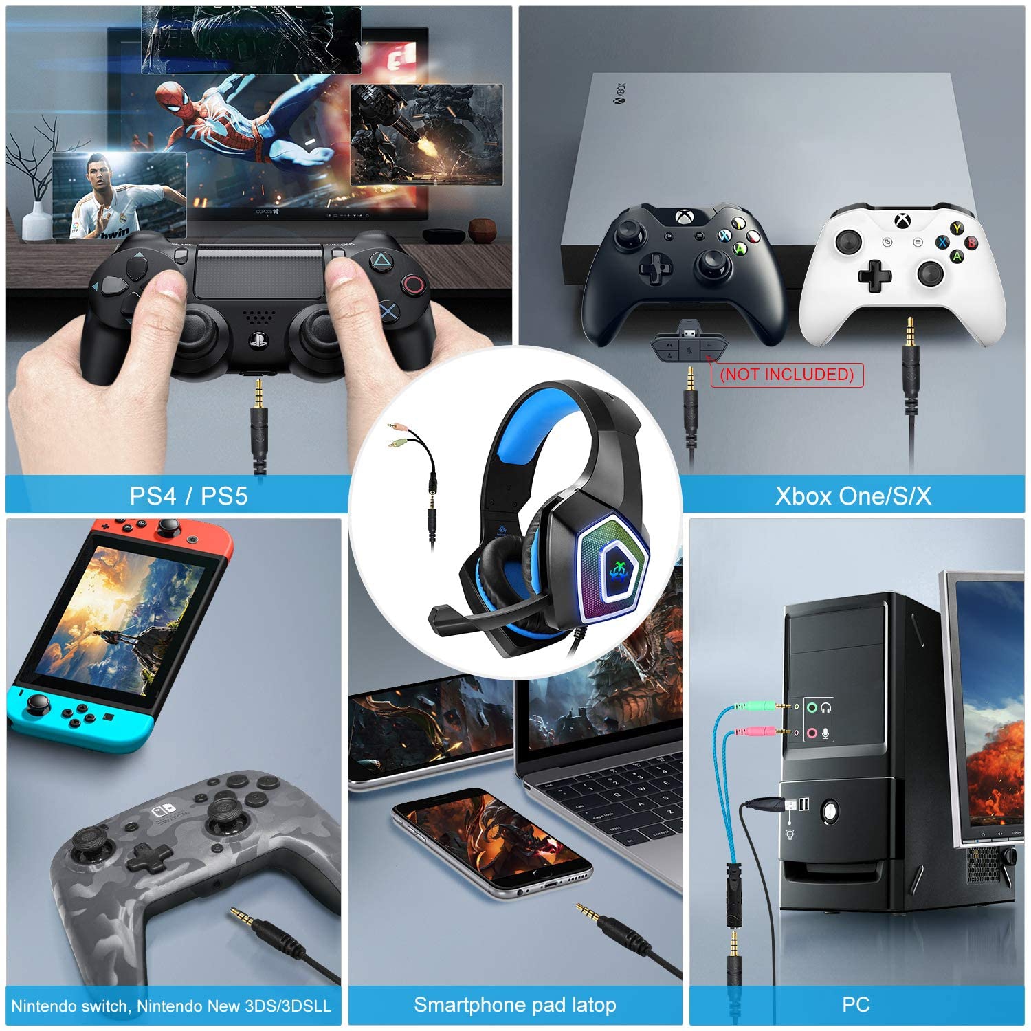 Gaming headset with mic for xbox deals one ps4 pc nintendo switch tablet