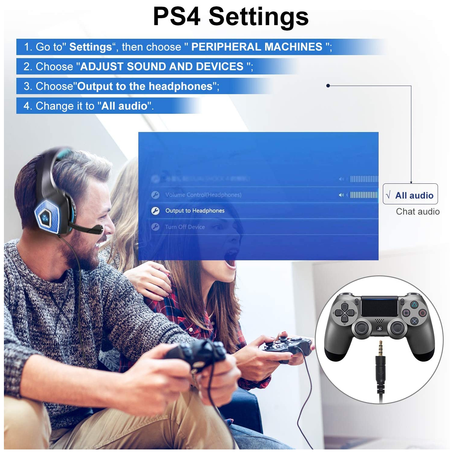 Gaming Headset with Mic for Xbox One PS4 PC Switch Tablet