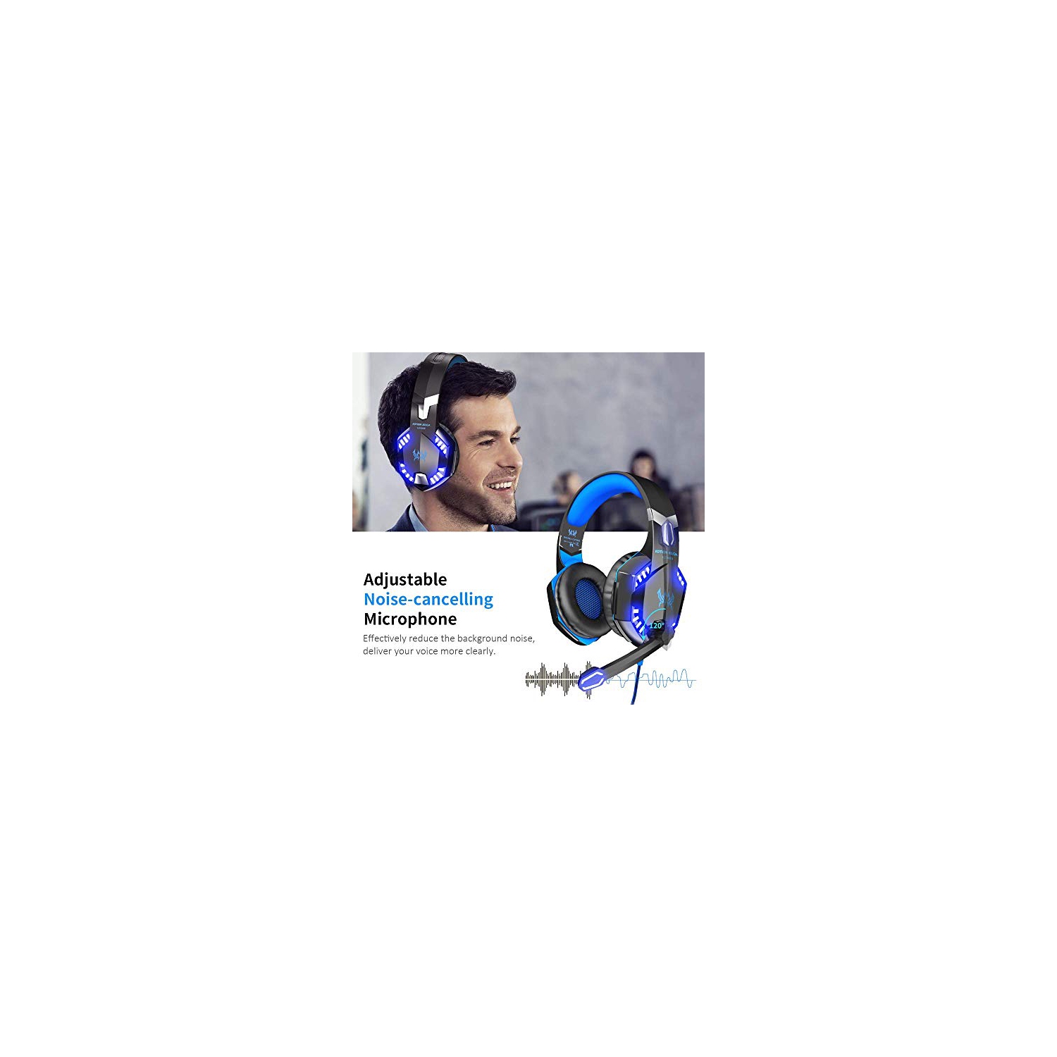 VersionTECH. Gaming Headaset for PS4 Xbox One, G2000 Gaming Headphones with Noise Cancelling Mic, LED Light