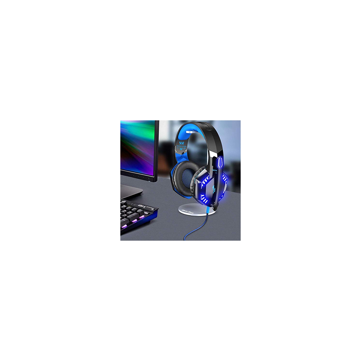 VersionTECH. Gaming Headaset for PS4 Xbox One, G2000 Gaming Headphones with Noise Cancelling Mic, LED Light