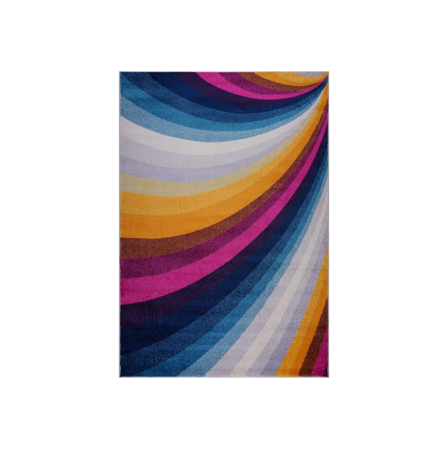 Ladole Rugs Opal Abstract Style Rainbow Small Runner in Multicolor, 3x5