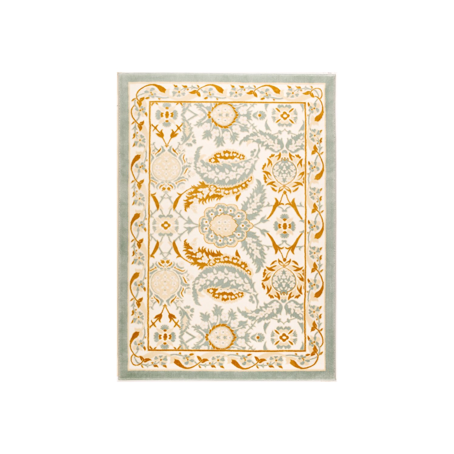 Ladole Rugs Abstract Traditional Pattern Beige Blue White Area Rug, 5x8