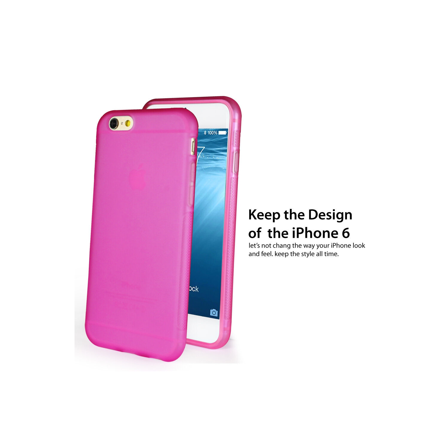 PREMIUM SLIM MATTE BACK SOFT TPU CASE COVER FOR Apple iPhone 6 4.7" (HotPink)