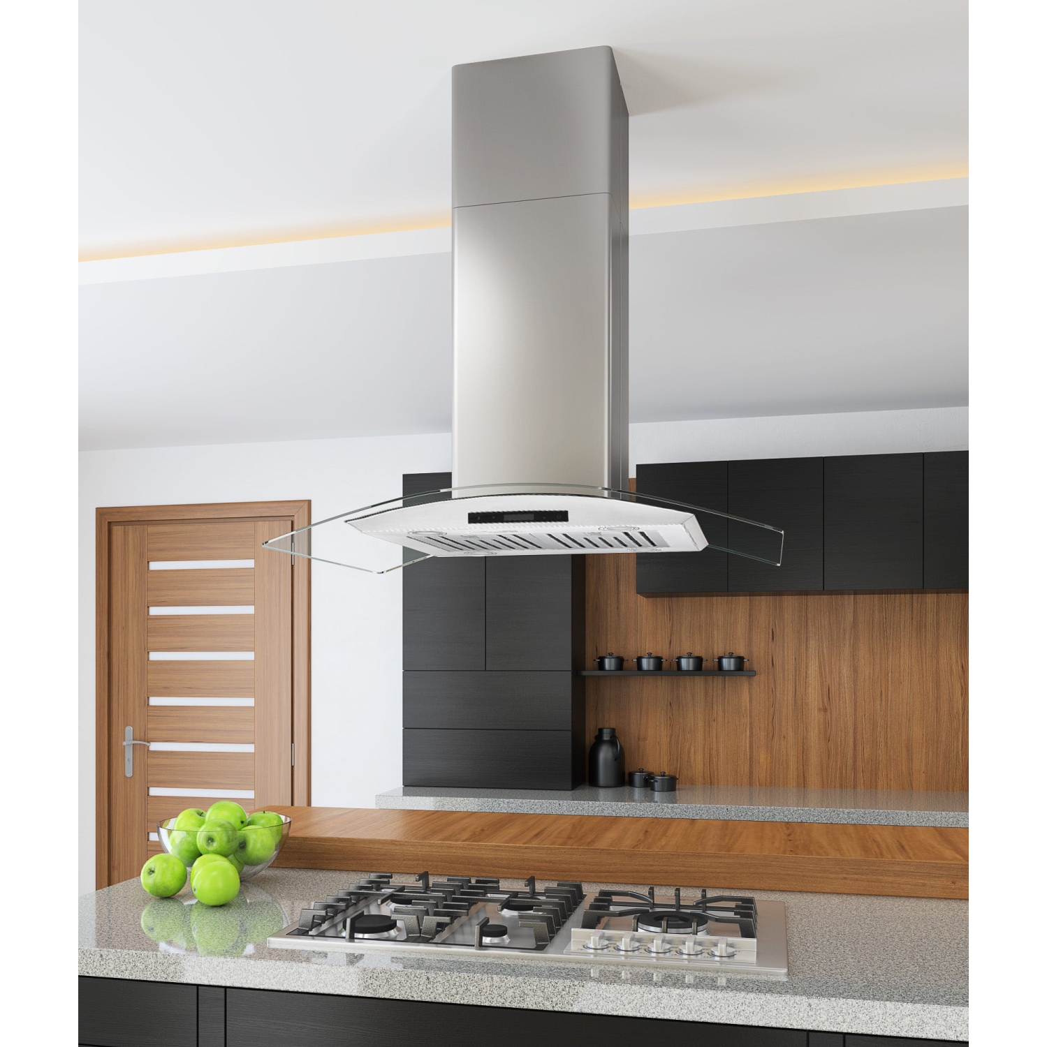 Ancona IGCB636 36" Island Glass Range Hood in Stainless Steel