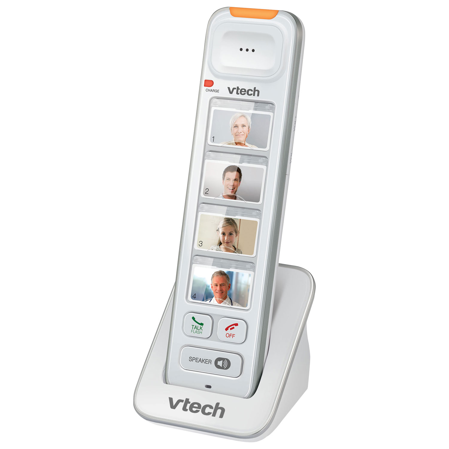 VTech CareLine 1-Handset DECT 6.0 Photo Dial Cordless Phone - White