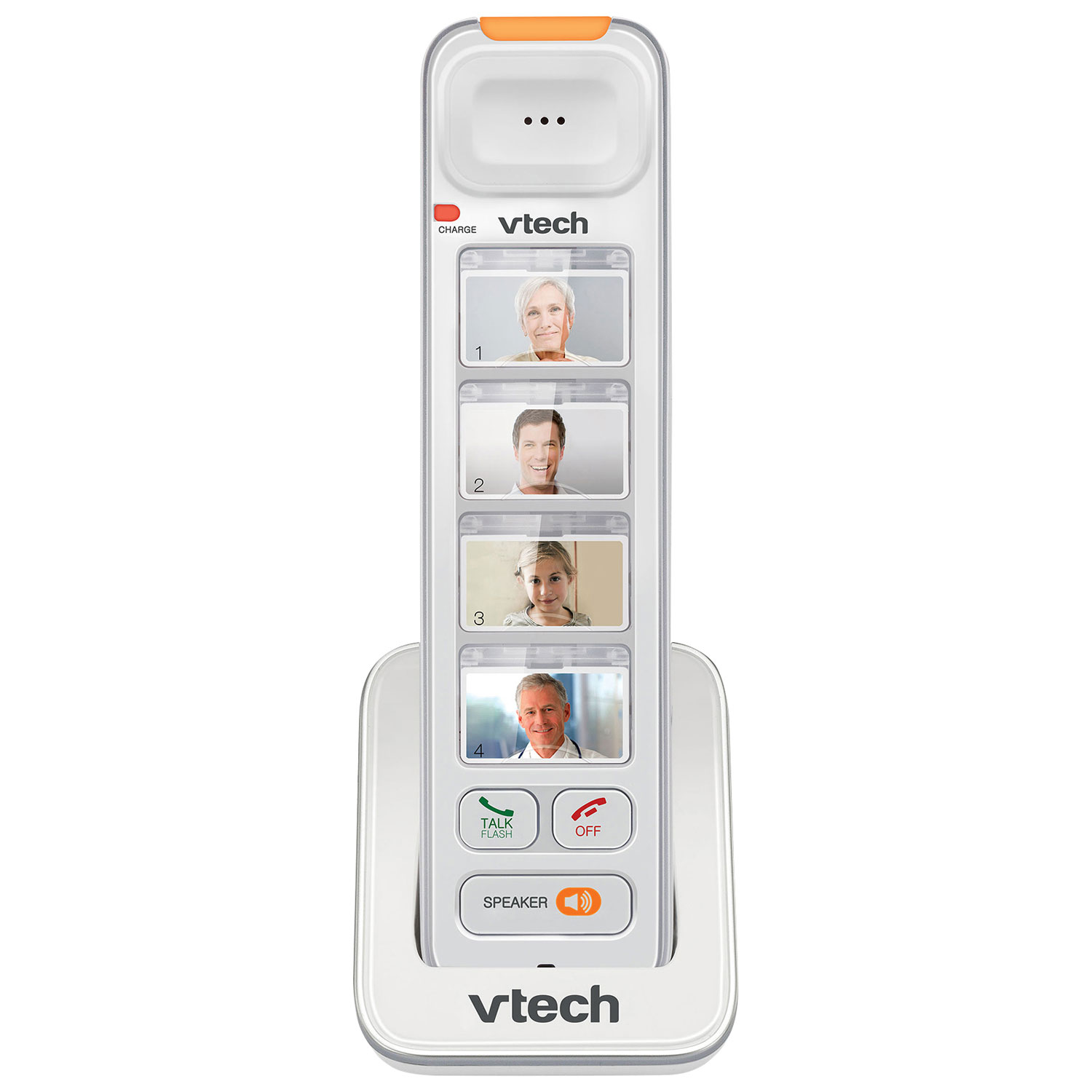 VTech CareLine 1-Handset DECT 6.0 Photo Dial Cordless Phone - White