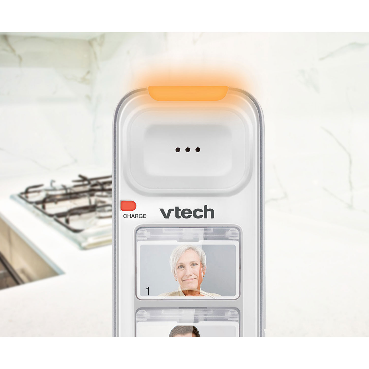 VTech CareLine 1-Handset DECT 6.0 Photo Dial Cordless Phone - White