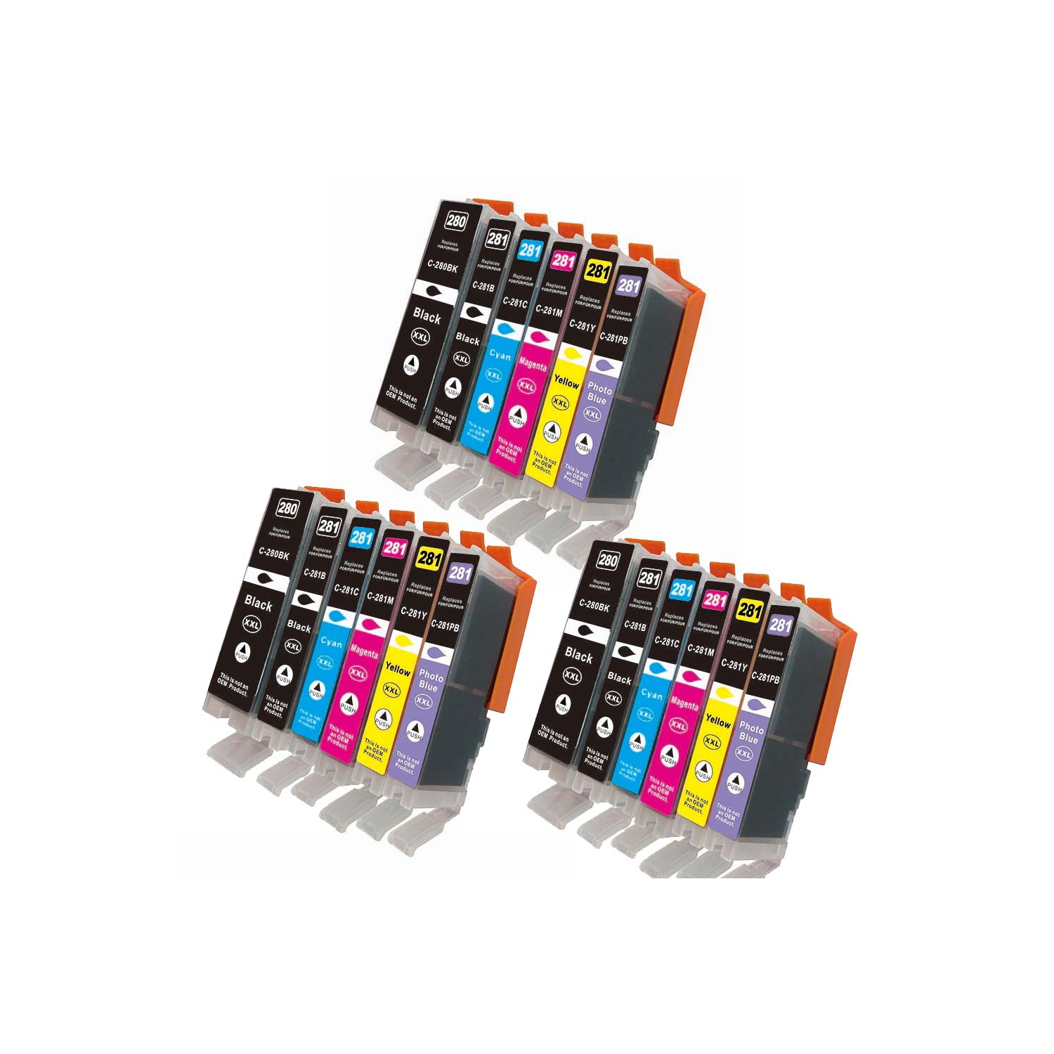 Max Saving - 18 Ink Extra High Yield Compatible Ink Cartridge Replacement for Canon PGI-280XXL CLI-281XXL