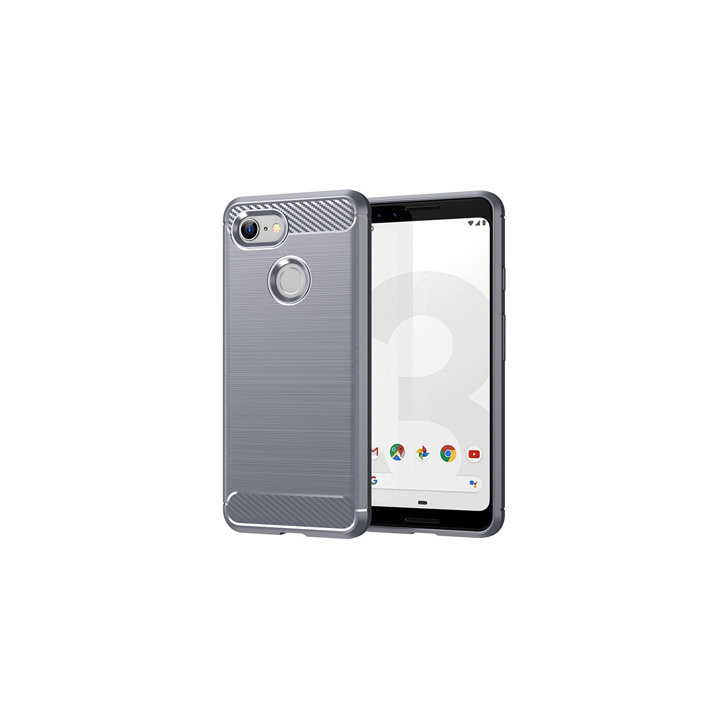 PANDACO Grey Brushed Metal Case for Google Pixel 3a
