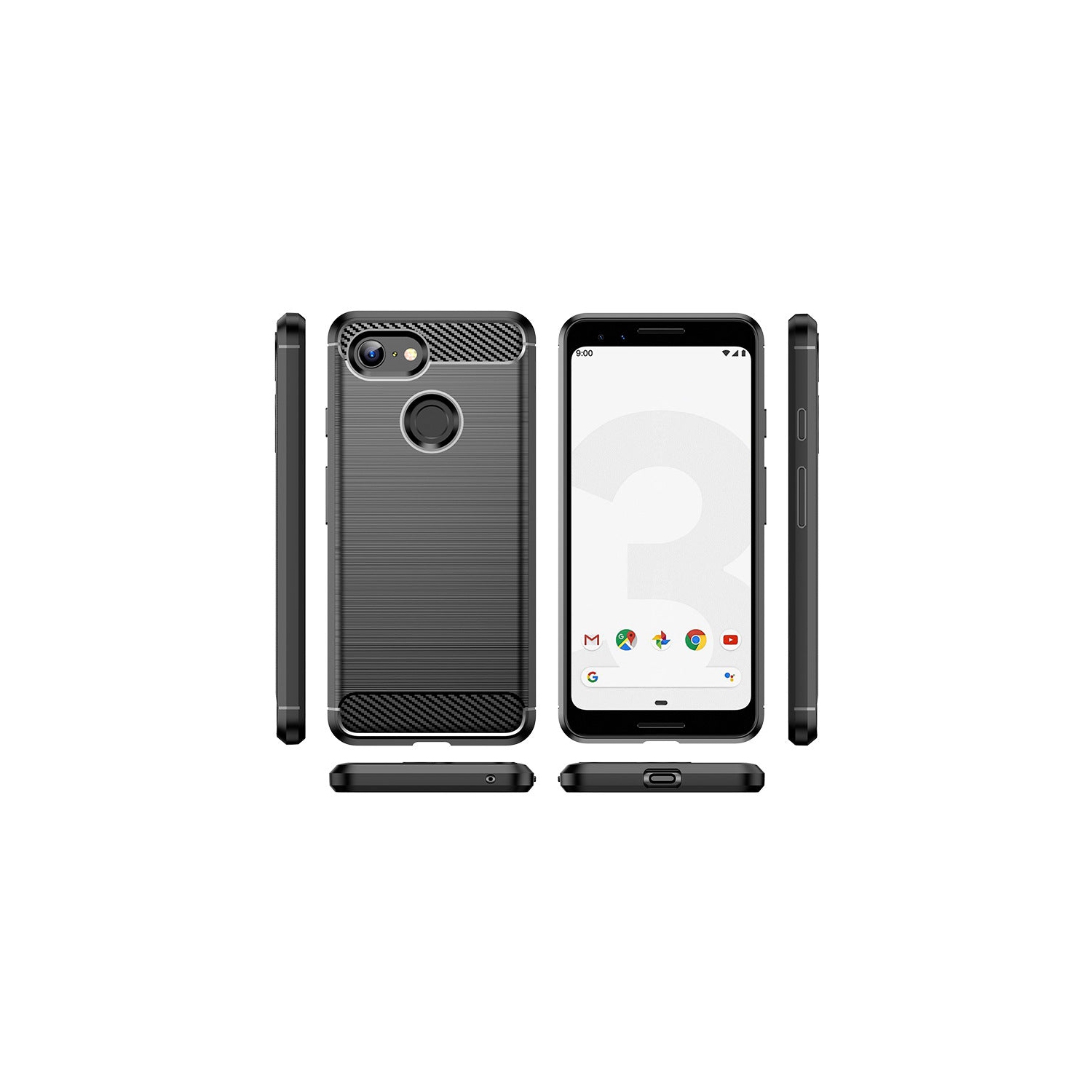 PANDACO Grey Brushed Metal Case for Google Pixel 3a