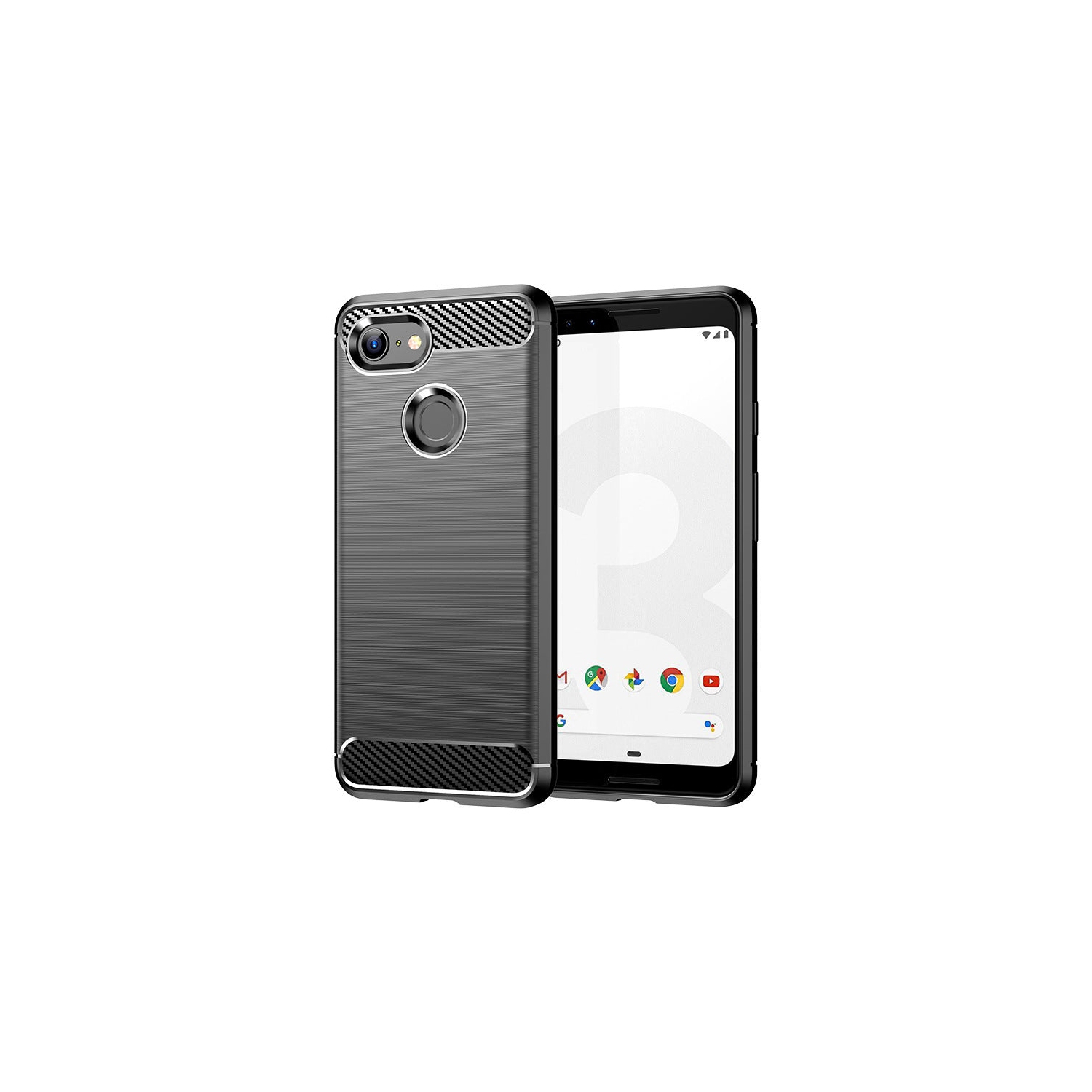PANDACO Black Brushed Metal Case for Google Pixel 3a XL