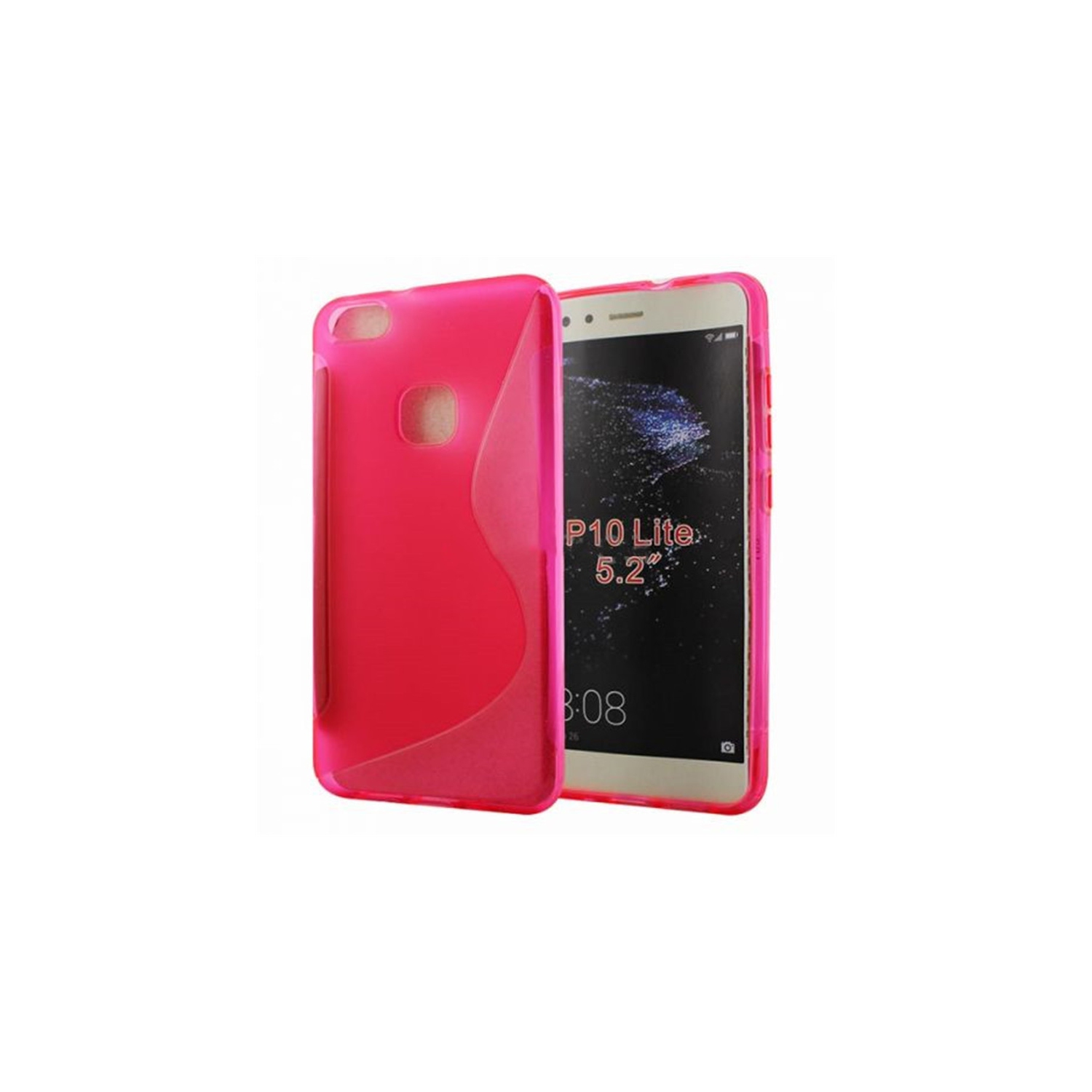 【CSmart】 Ultra Thin Soft TPU Silicone Jelly Bumper Back Cover Case for Huawei P10 Lite, Hot Pink