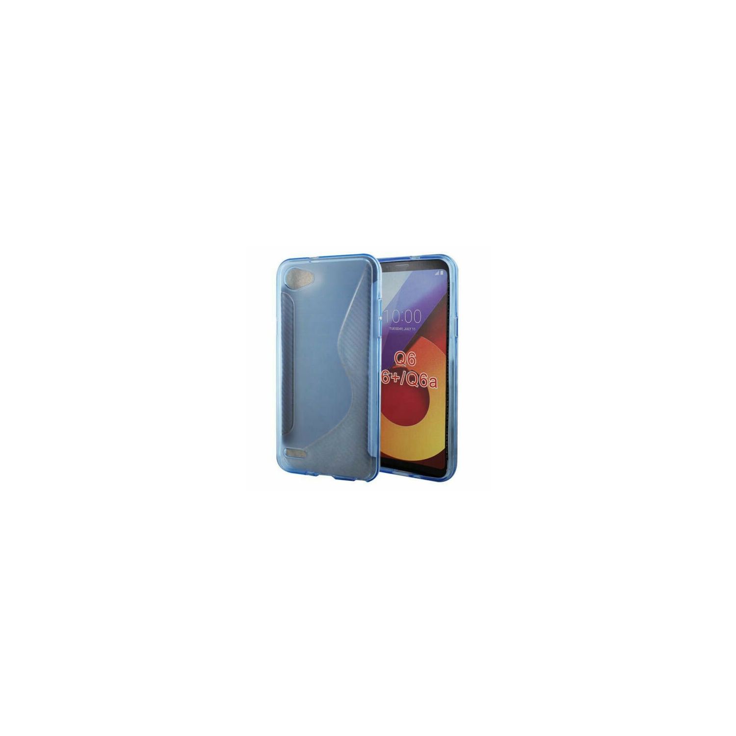 Étui Coque de protection arrière ultra fin et souple en silicone TPU Jelly pour LG Q6, bleu