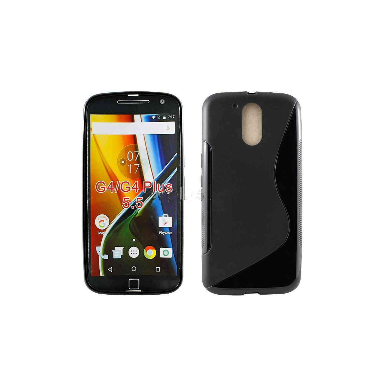 Ultra Thin Soft TPU Silicone Jelly Bumper Back Cover Case for Motorola Moto G4 / G4 Plus, Black