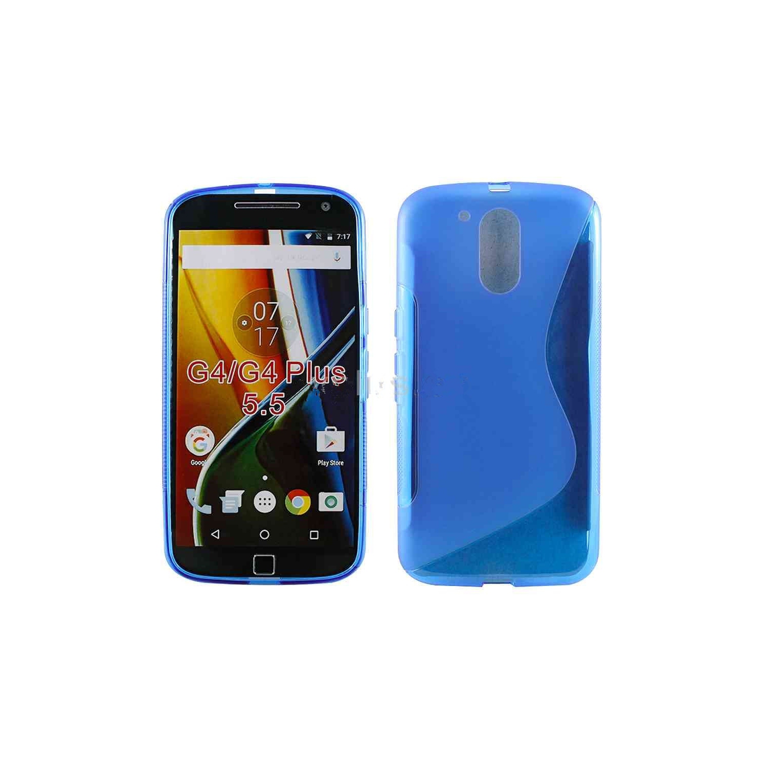 【CSmart】 Ultra Thin Soft TPU Silicone Jelly Bumper Back Cover Case for Motorola G4 / G4 Plus, Blue