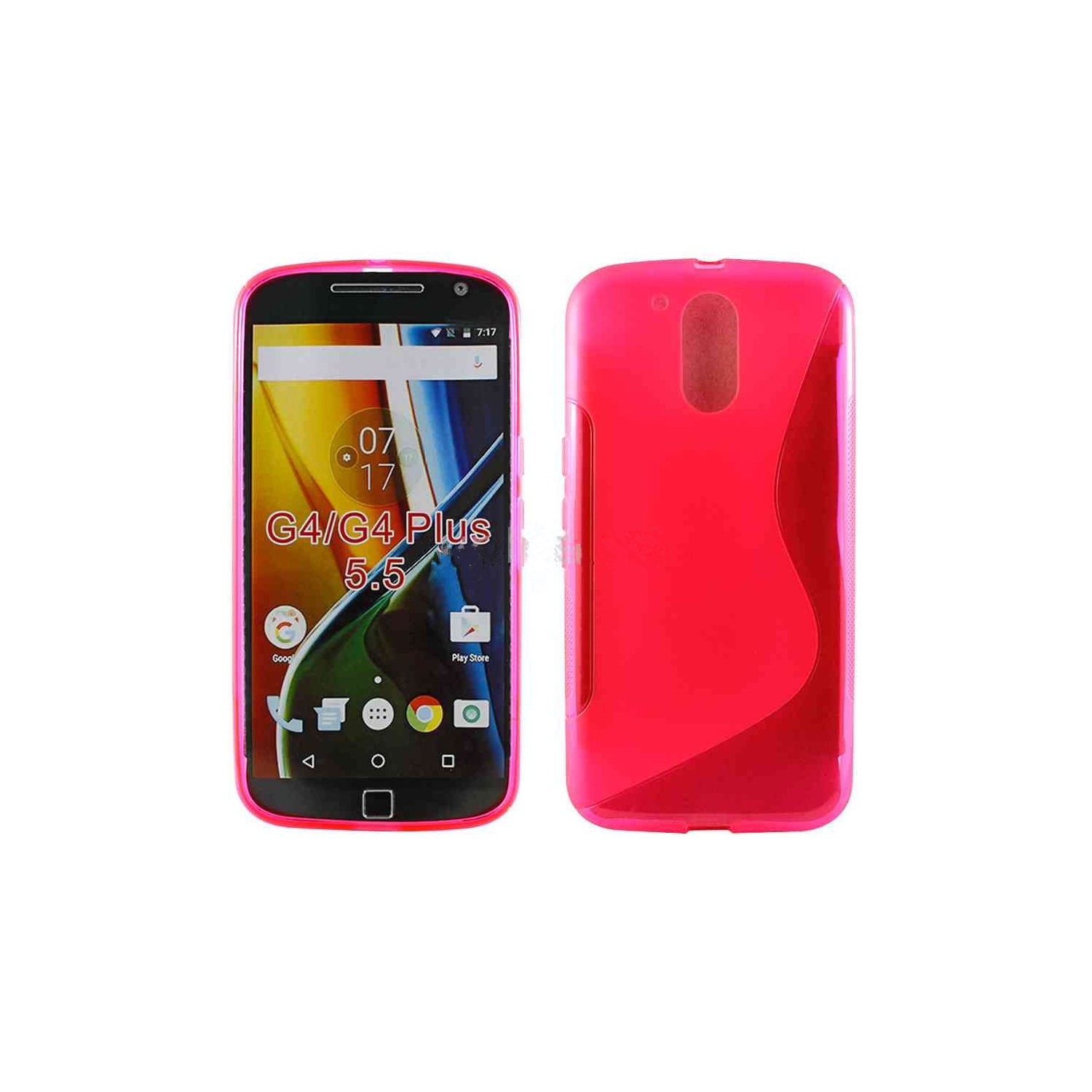 【CSmart】 Ultra Thin Soft TPU Silicone Jelly Bumper Back Cover Case for Motorola G4 / G4 Plus, Hot Pink