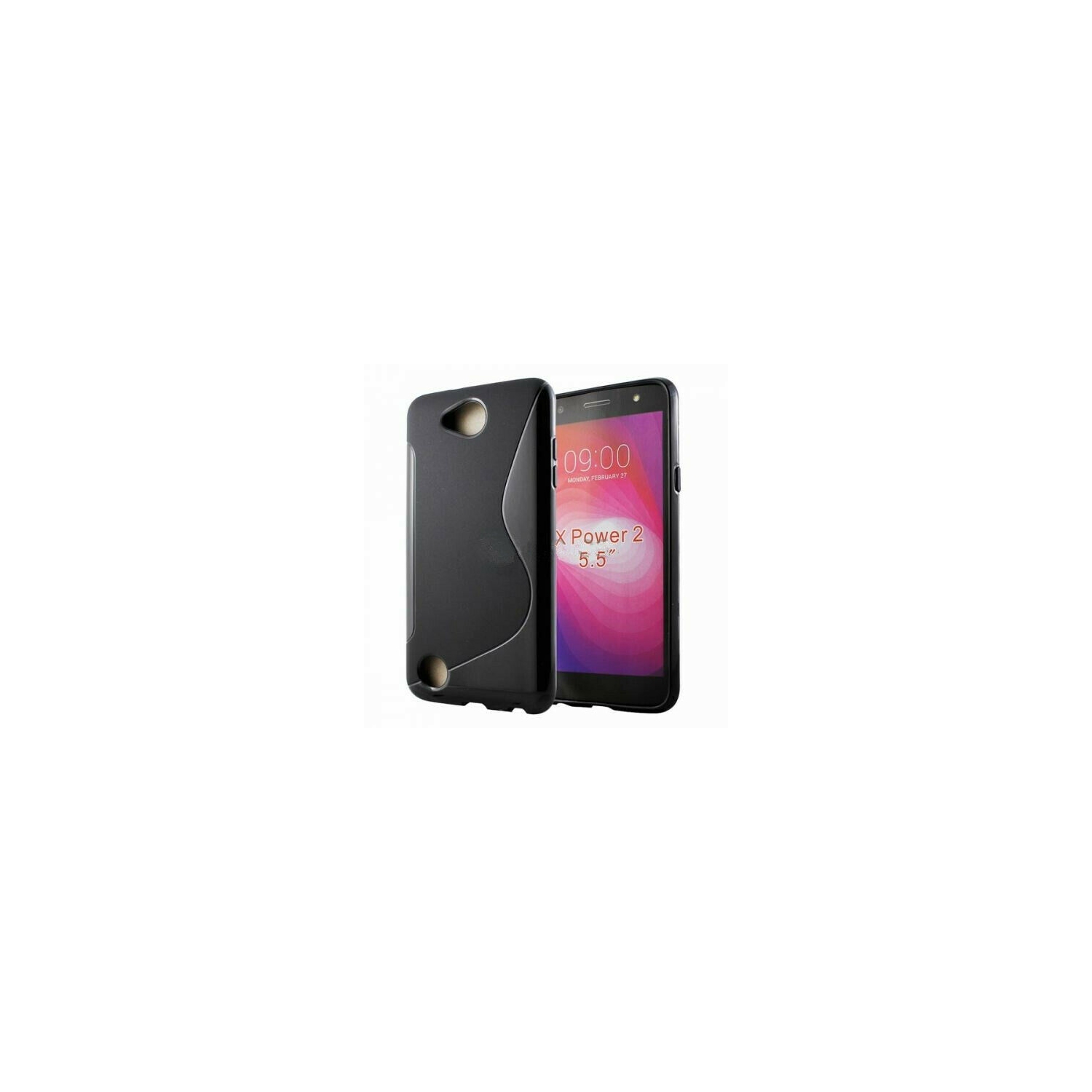 Étui de protection arrière ultra fin et souple en silicone TPU Jelly pour LG X Power 2, noir