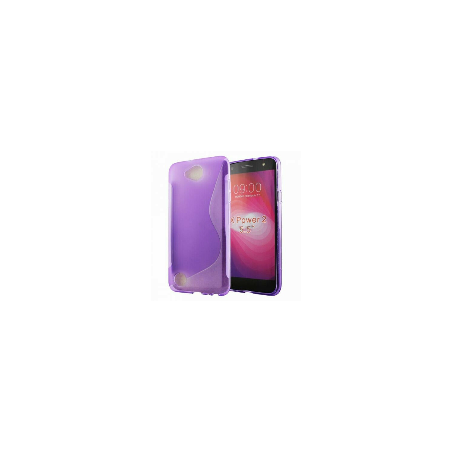 Étui de protection arrière ultra fin et souple en silicone TPU Jelly pour LG X Power 2, violet