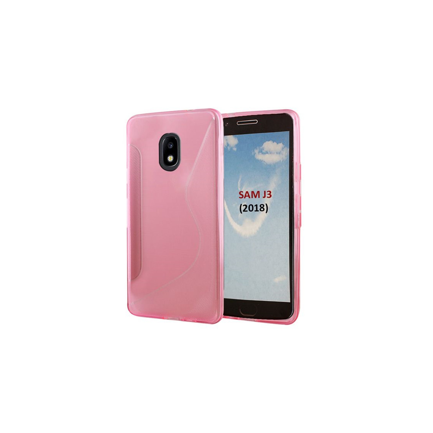 【CSmart】 Ultra Thin Soft TPU Silicone Jelly Bumper Back Cover Case for Samsung Galaxy J3 2018, Hot Pink