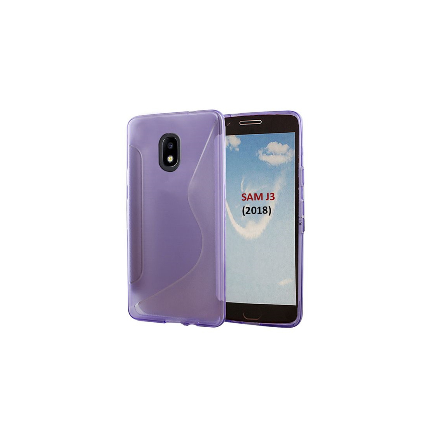 【CSmart】 Ultra Thin Soft TPU Silicone Jelly Bumper Back Cover Case for Samsung Galaxy J3 2018, Purple