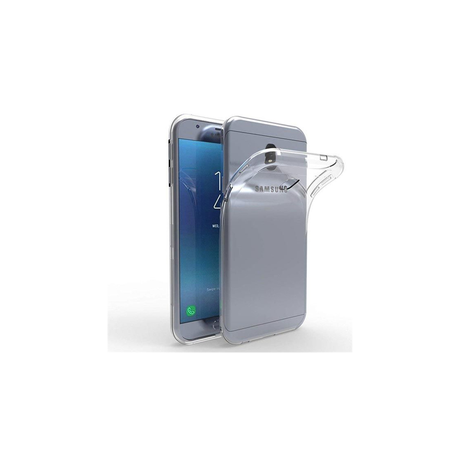 【CSmart】 Ultra Thin Soft TPU Silicone Jelly Bumper Back Cover Case for Samsung Galaxy J3 2018, Transparent Clear