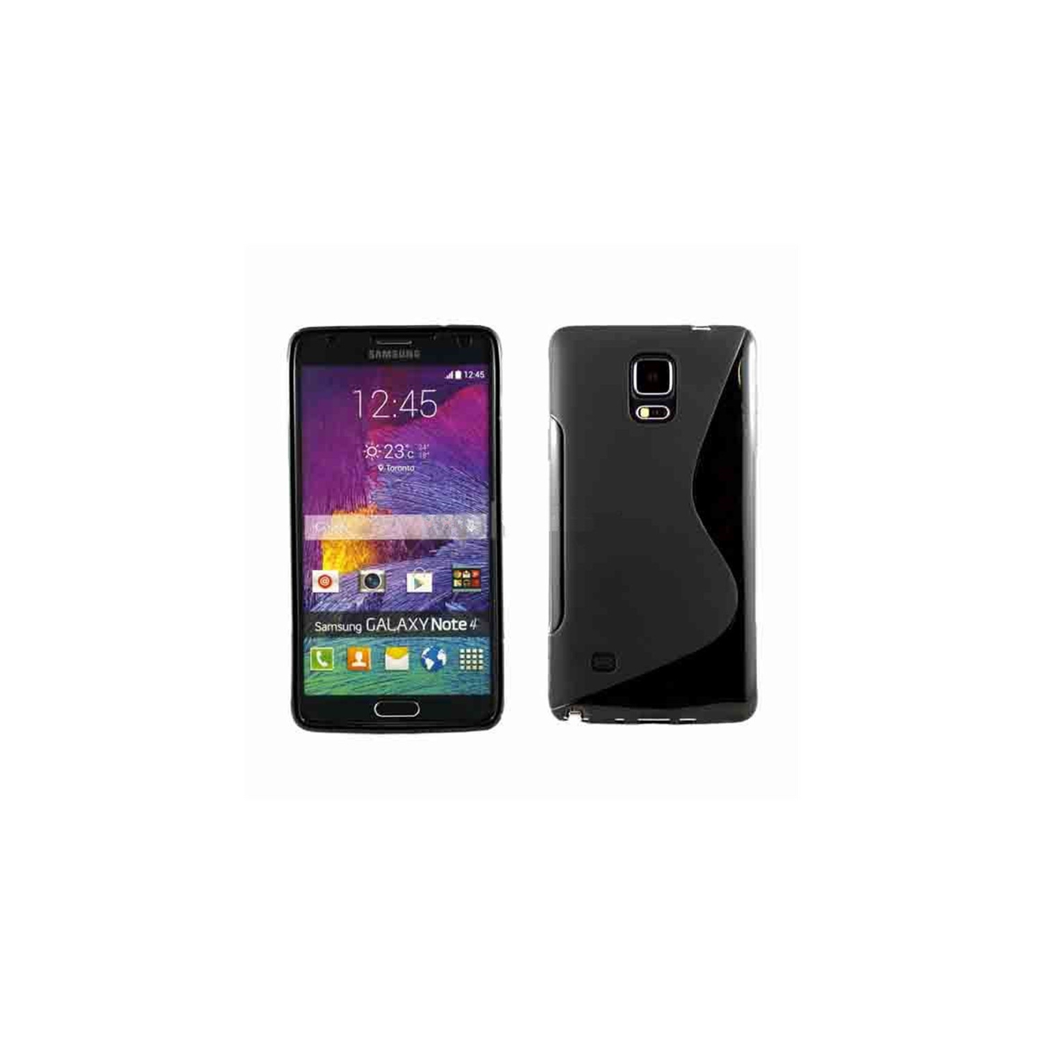 Étui Coque de protection arrière ultra fin et souple en silicone TPU Jelly pour Samsung Note 4, noir