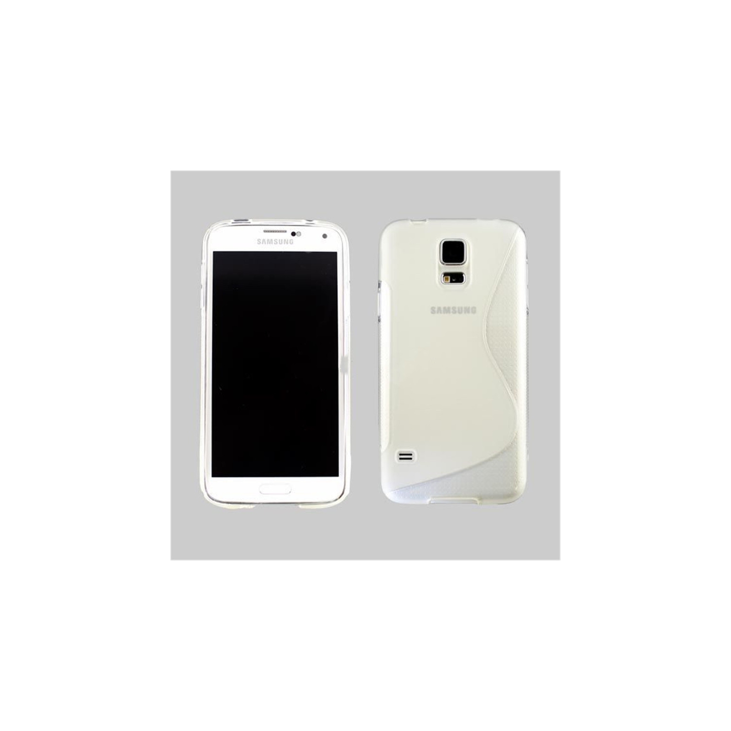 Étui Coque de protection arrière ultra fin et souple en silicone TPU Jelly pour Samsung Galaxy S5, Claire