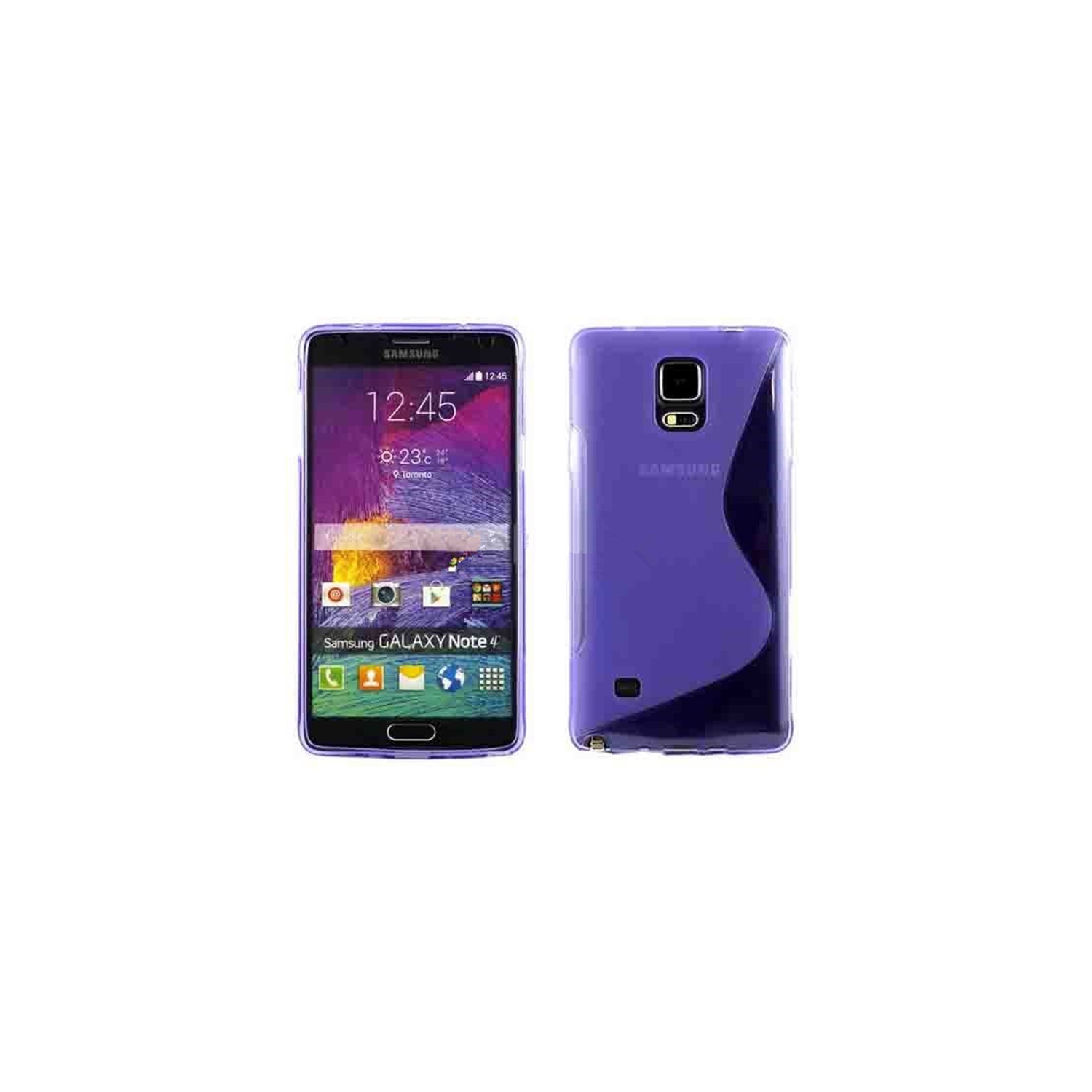 Étui Coque de protection arrière ultra fin et souple en silicone TPU Jelly pour Samsung Note 4, violet