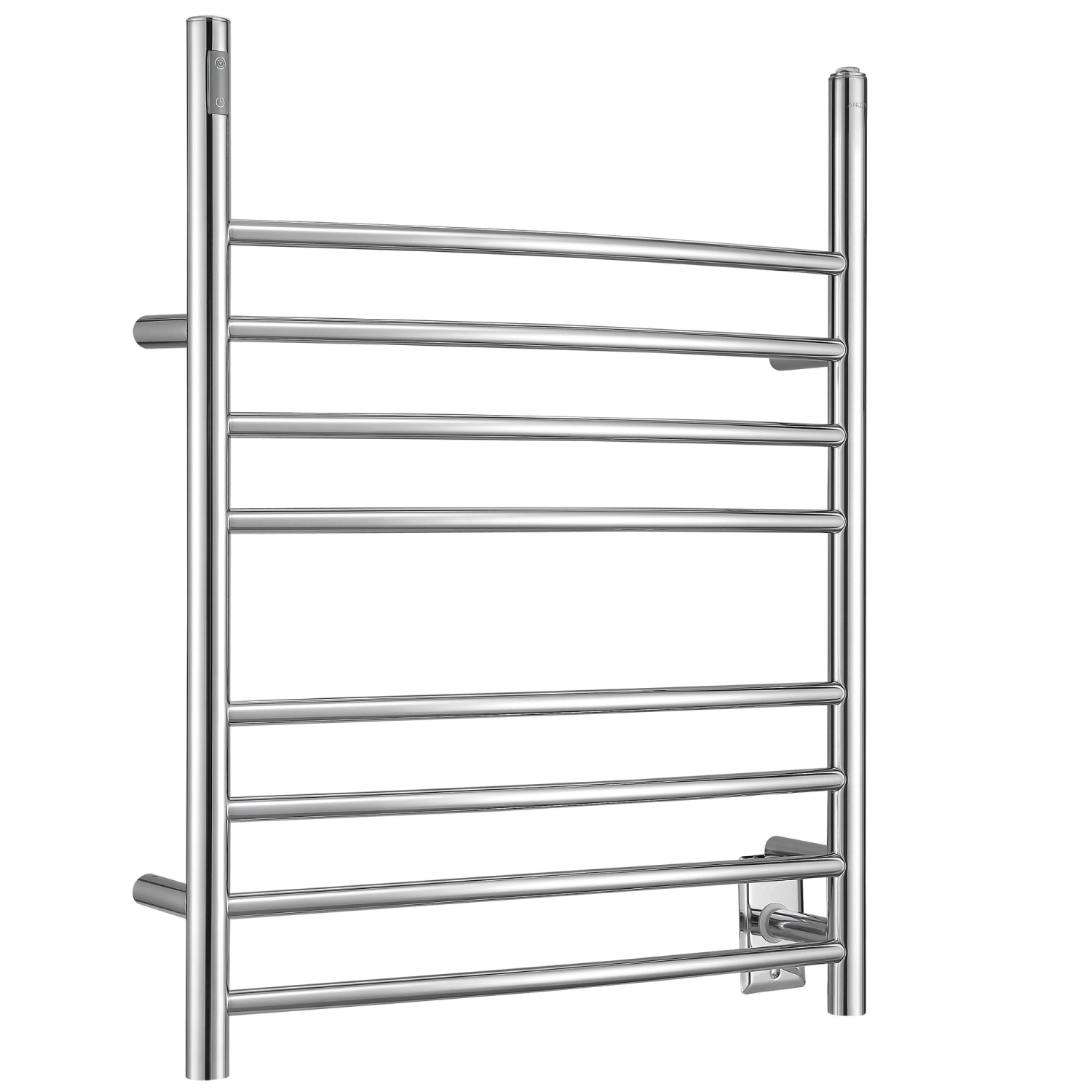 Ancona Imperia OBT 3 in 1, 8-Bar Towel Warmer with Integrated On-Board Timer in Polished Stainless Steel