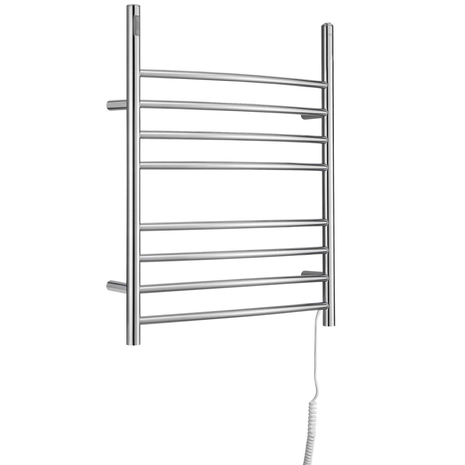 Ancona Imperia OBT 3 in 1, 8-Bar Towel Warmer with Integrated On-Board Timer in Polished Stainless Steel